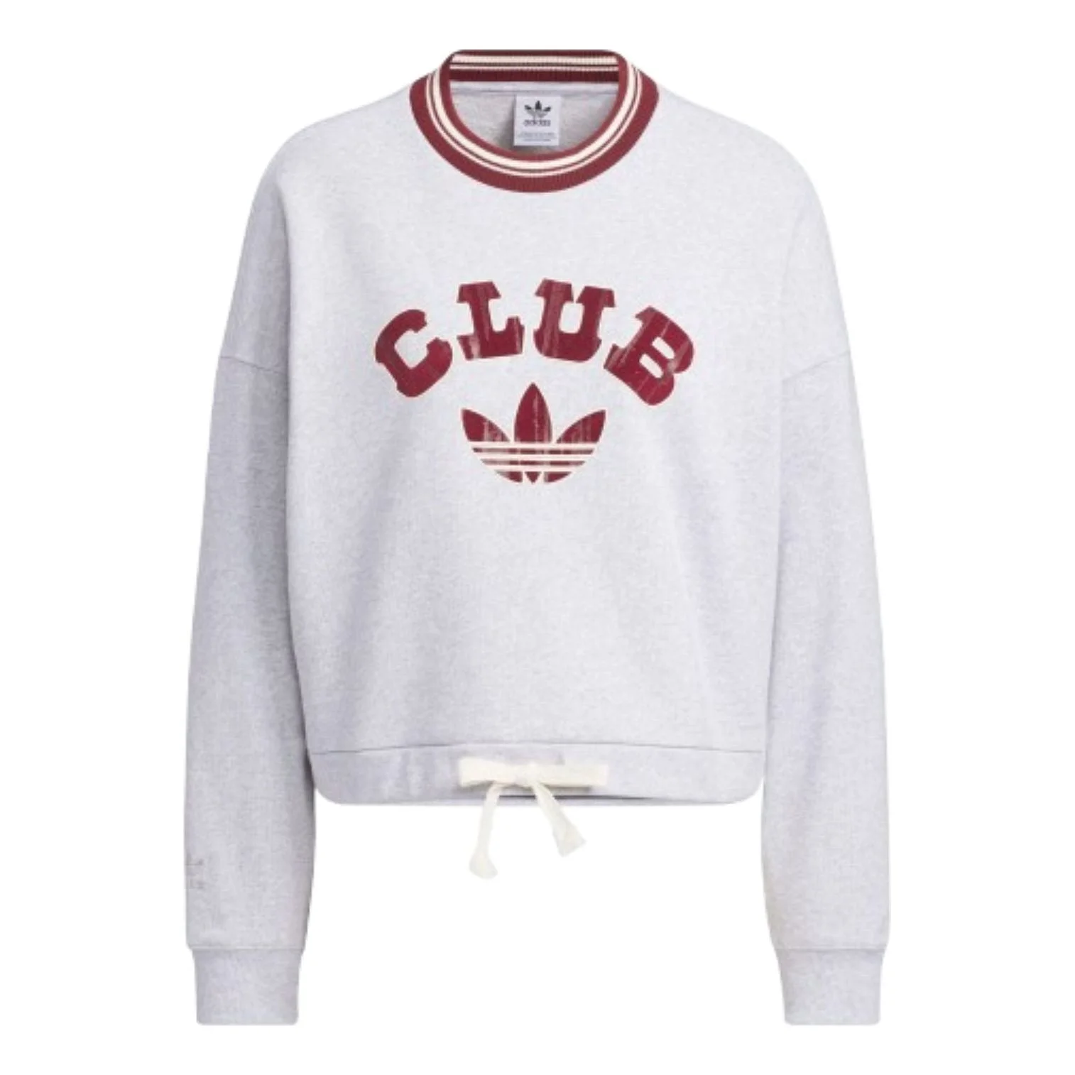 (WMNS) adidas Collegiate Graphics Crew Sweatshirt 'Grey Red' JD6376 - 1