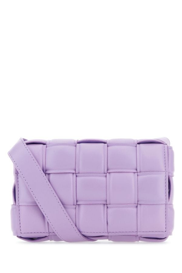 Bottega Veneta Woman Lilac Nappa Leather Small Padded Cassette Crossbody Bag - 1