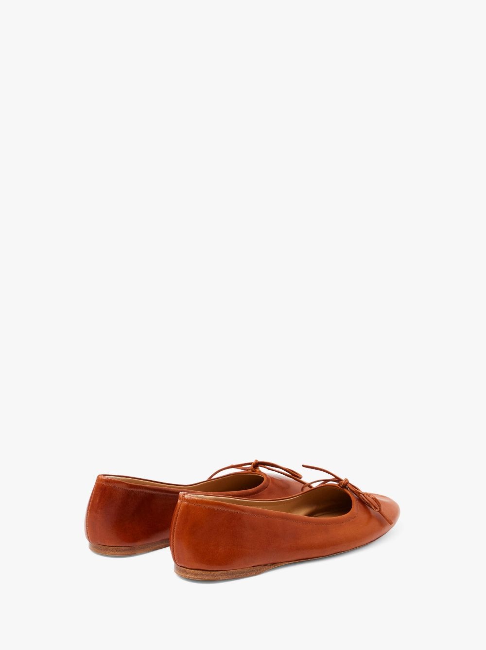 ROUND-TOE LEATHER BALLERINAS - 3
