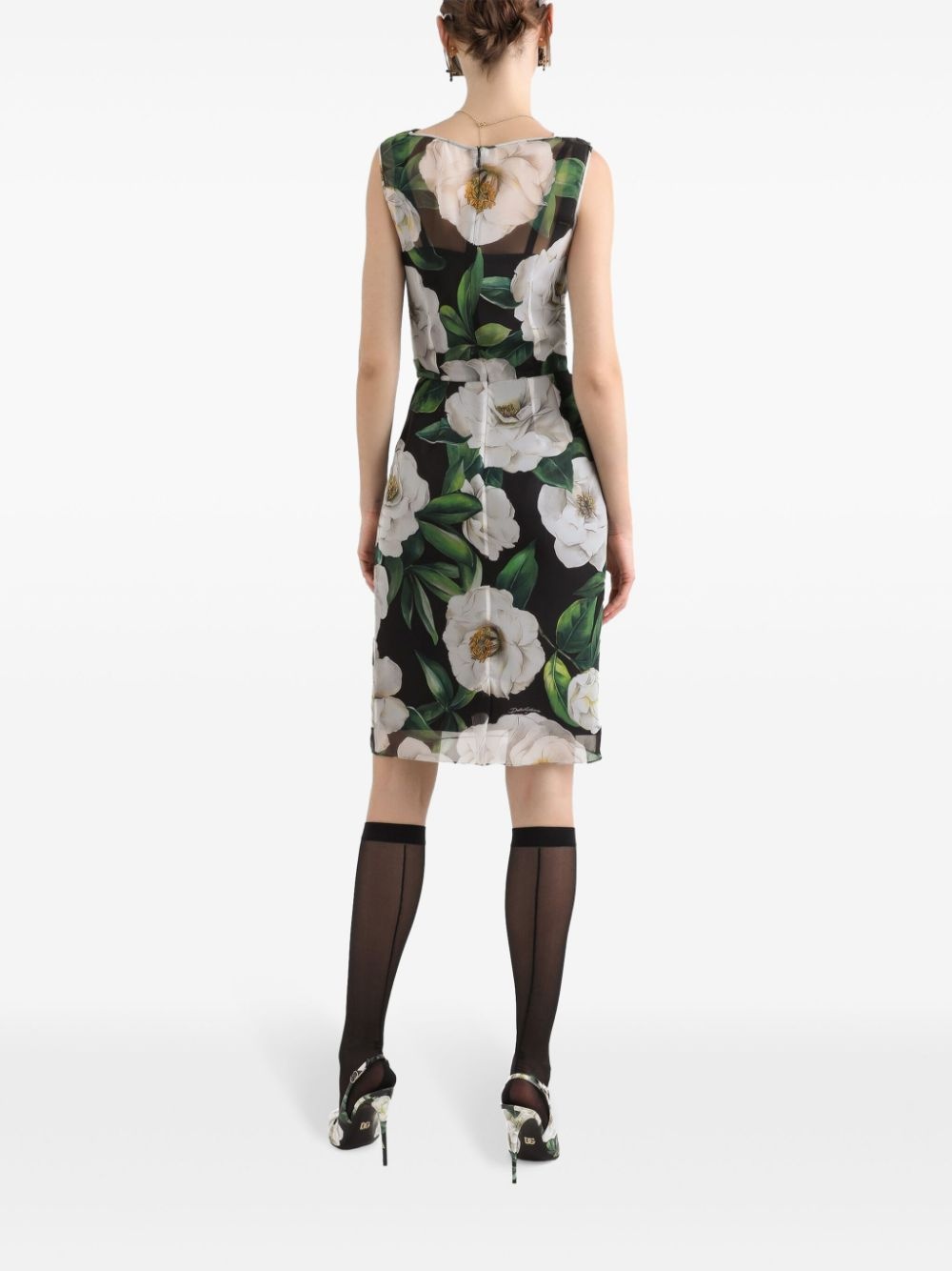 floral-print mini dress - 3