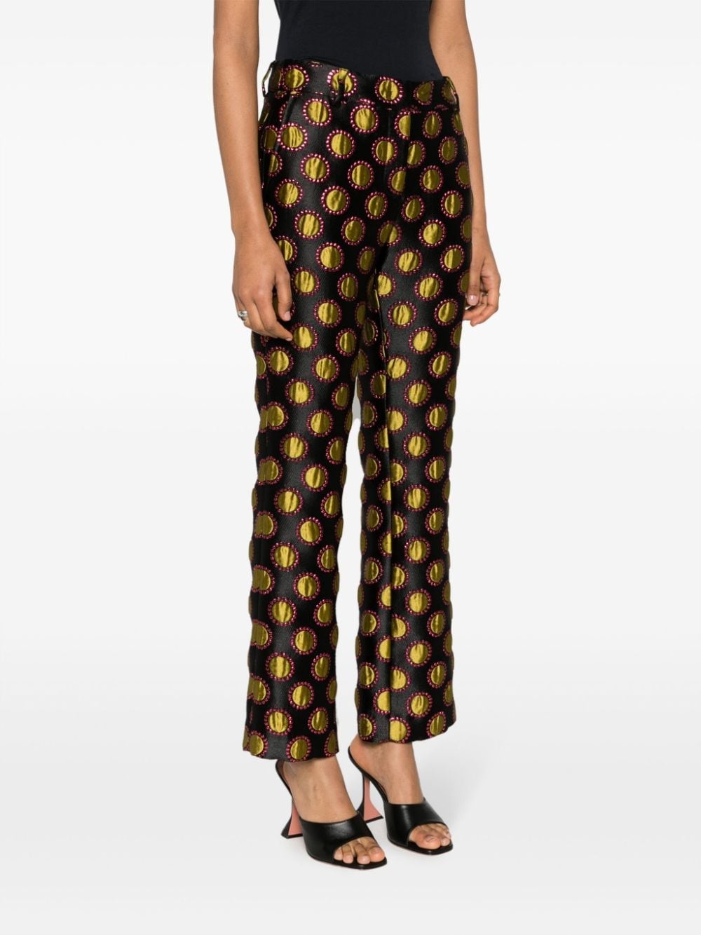 polka-dot print cropped trousers - 3