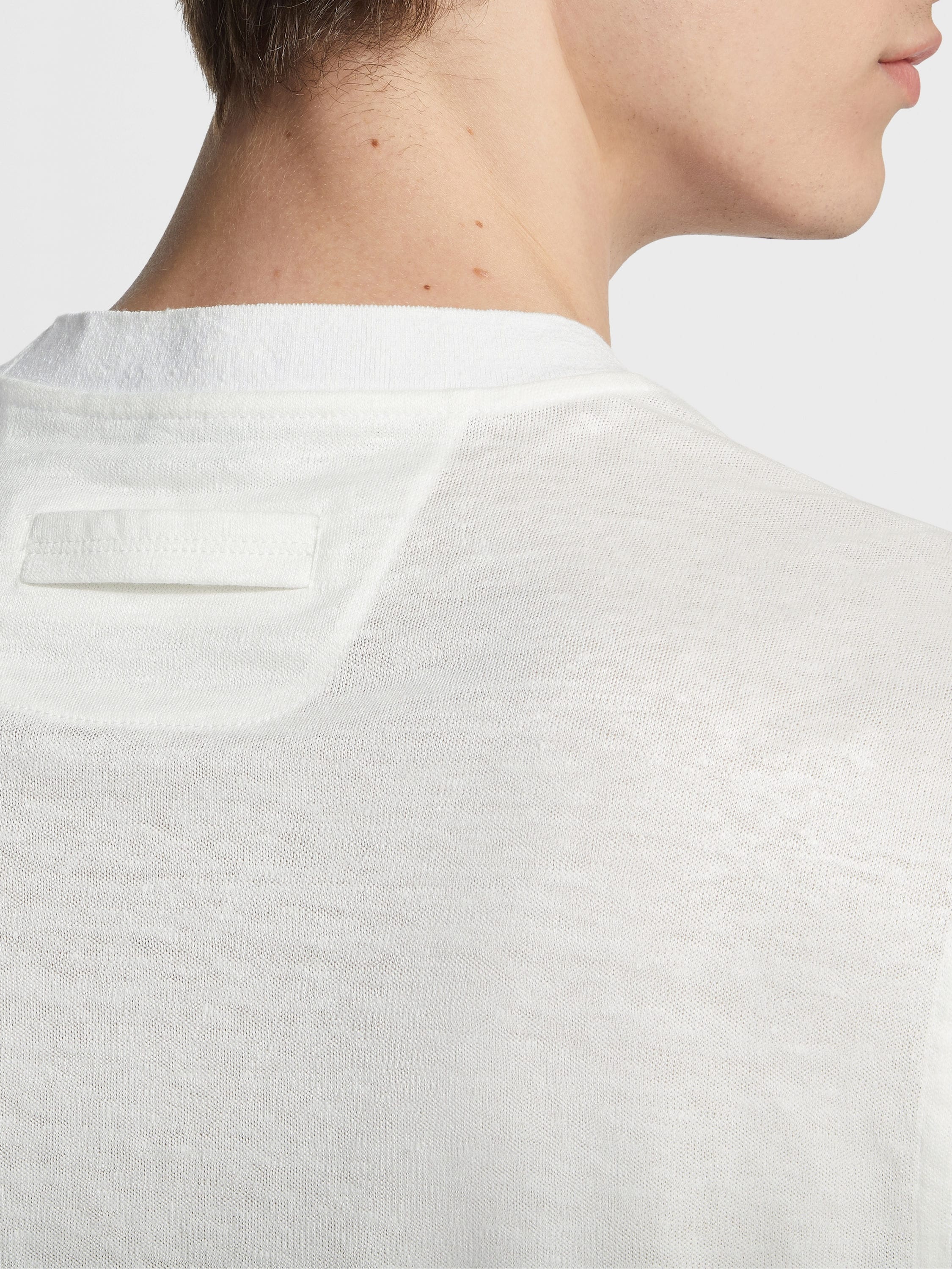 WHITE LINEN T-SHIRT - 4