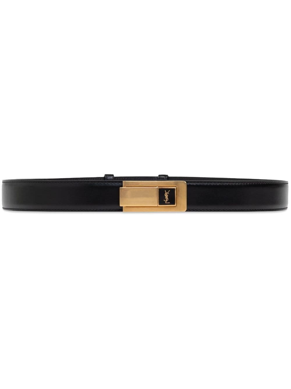 gold-tone buckle leather belt - 1