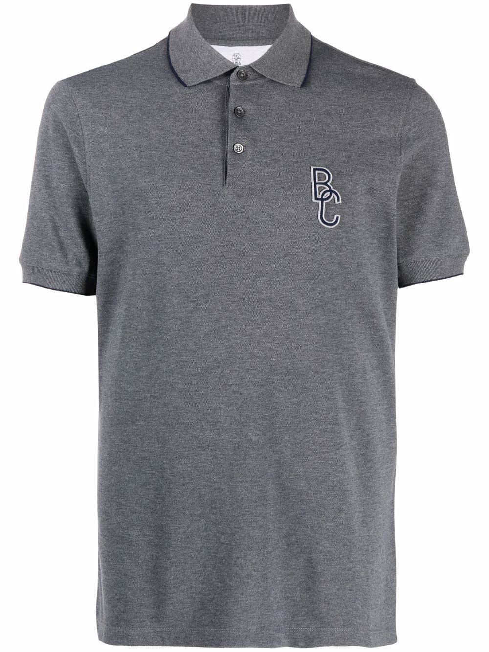 embroidered logo polo shirt - 1