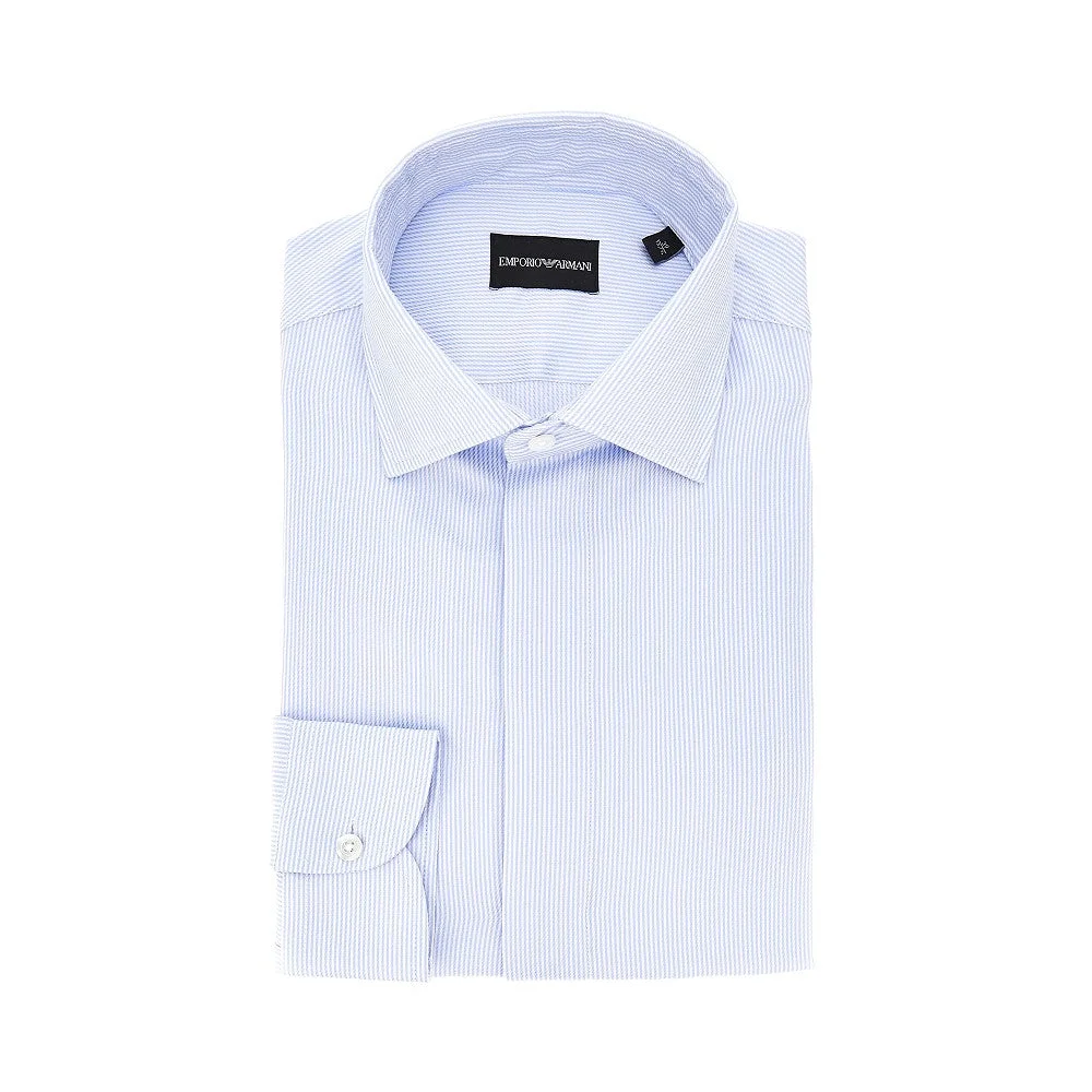 COTTON TWILL SHIRT WITH STRIPED MOTIF - 1