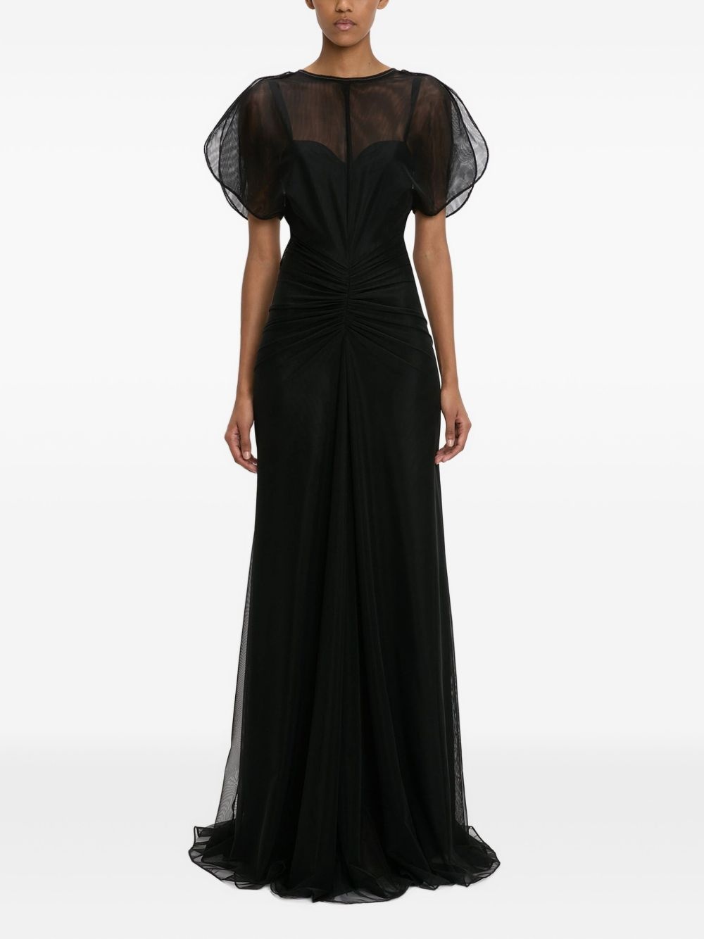 sheer-overlay dress - 2