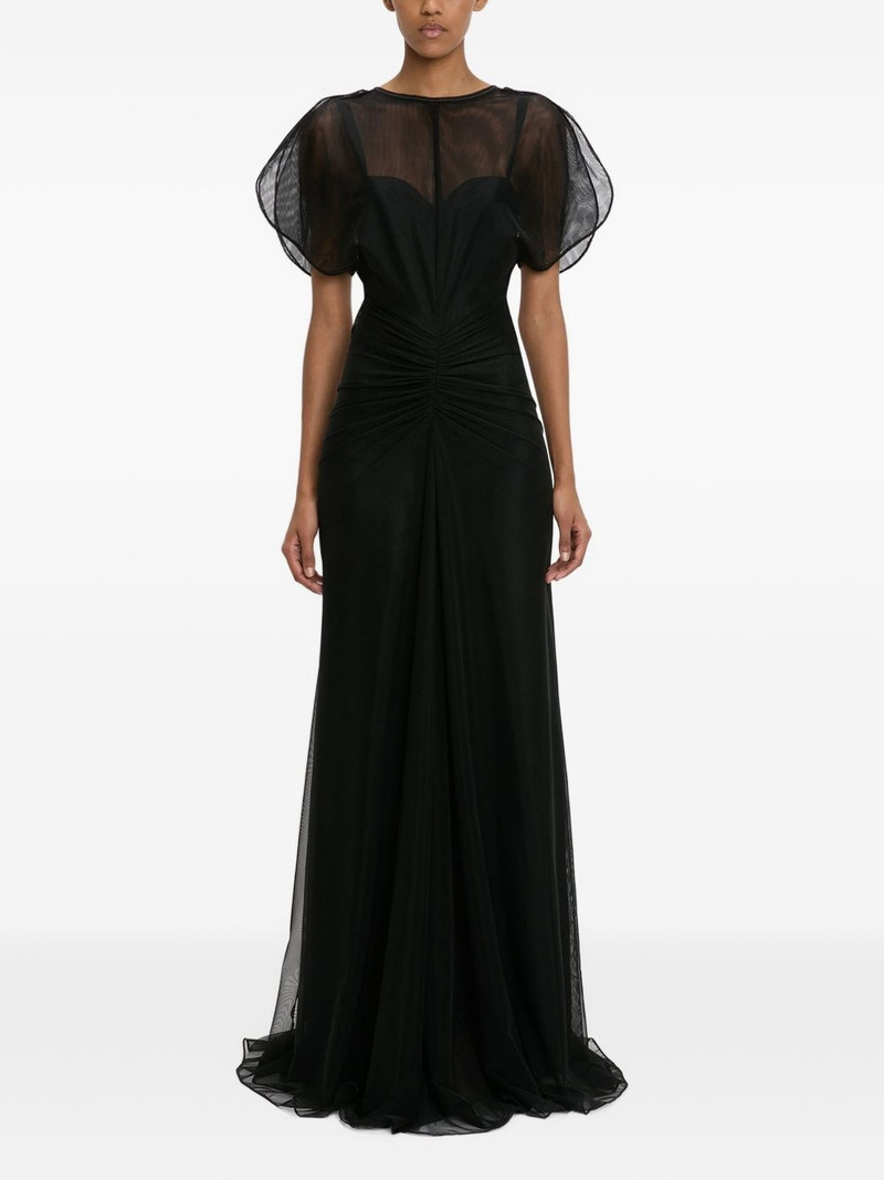 Victoria Beckham sheer-overlay dress outlook