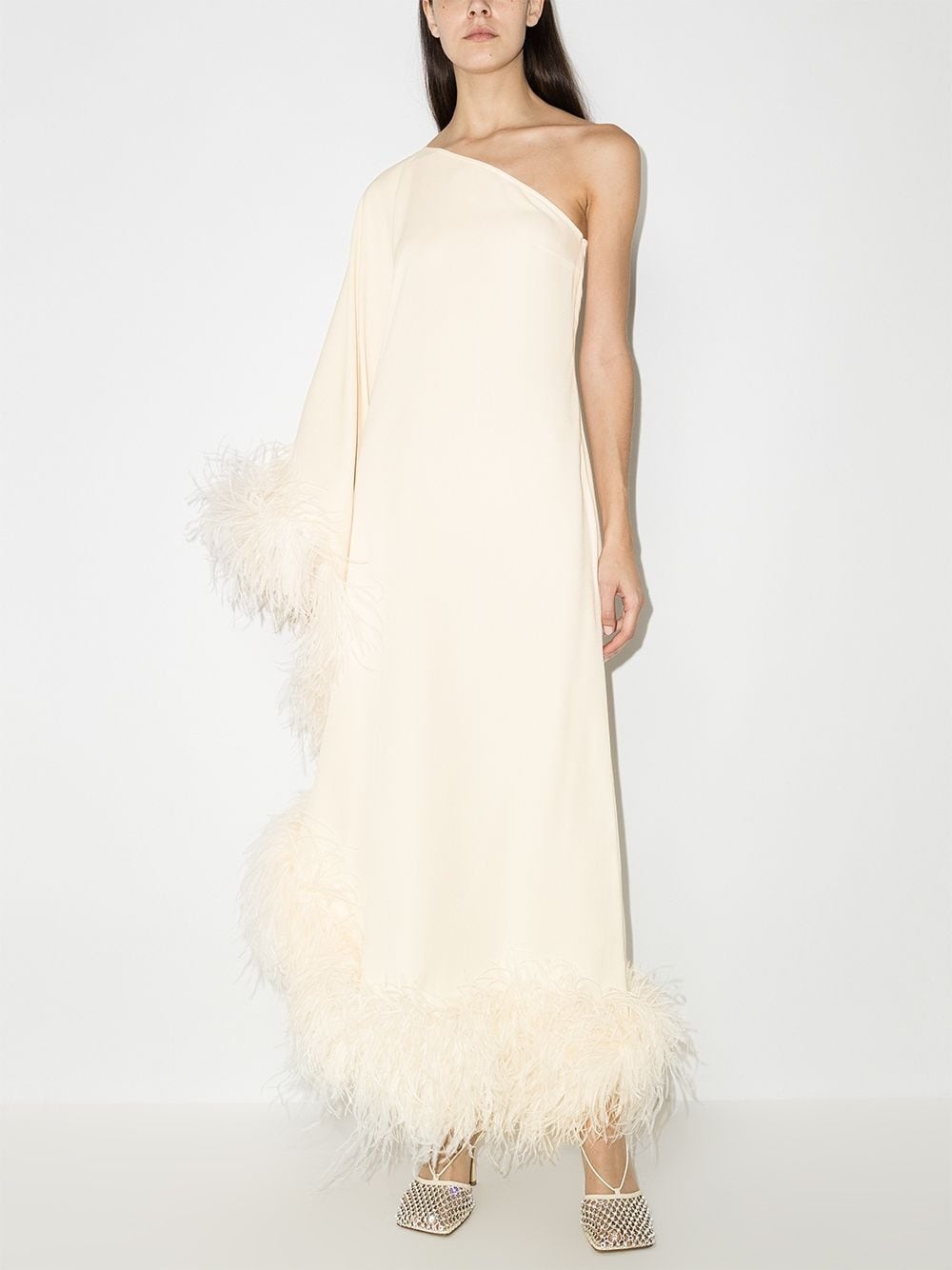 Ubud feather-trim gown - 2
