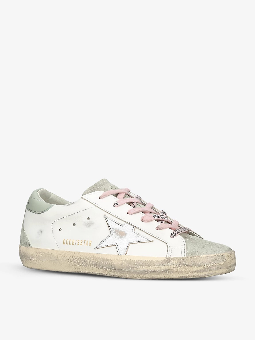 Superstar 82379 logo-print leather low-top trainers - 3
