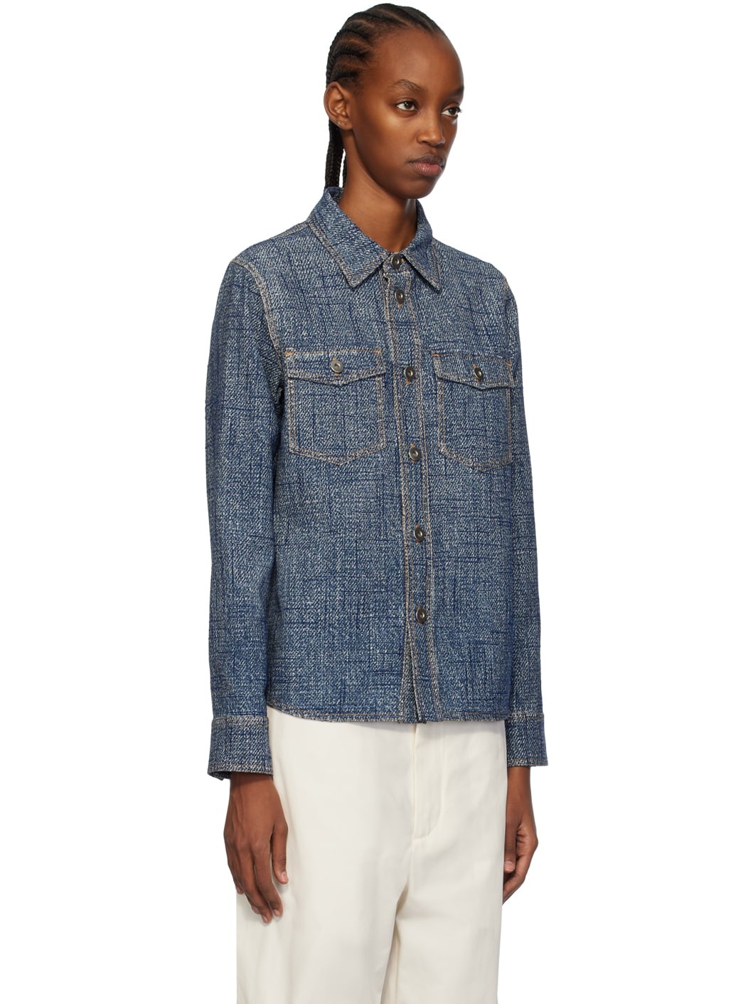 Indigo Textured Shirt - 2