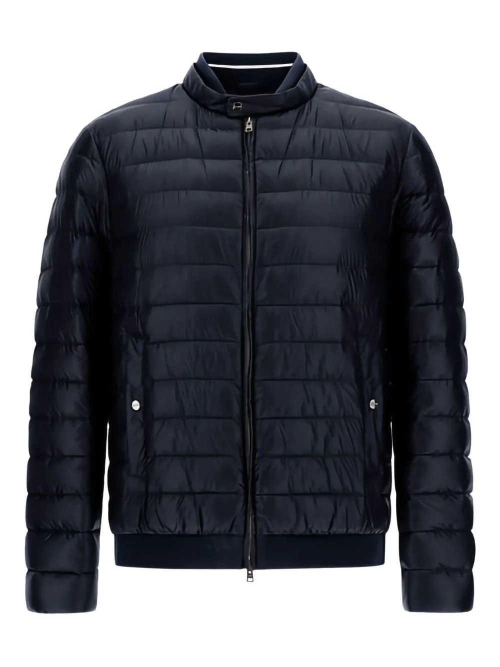quilted band-collar bomber jacket - 1