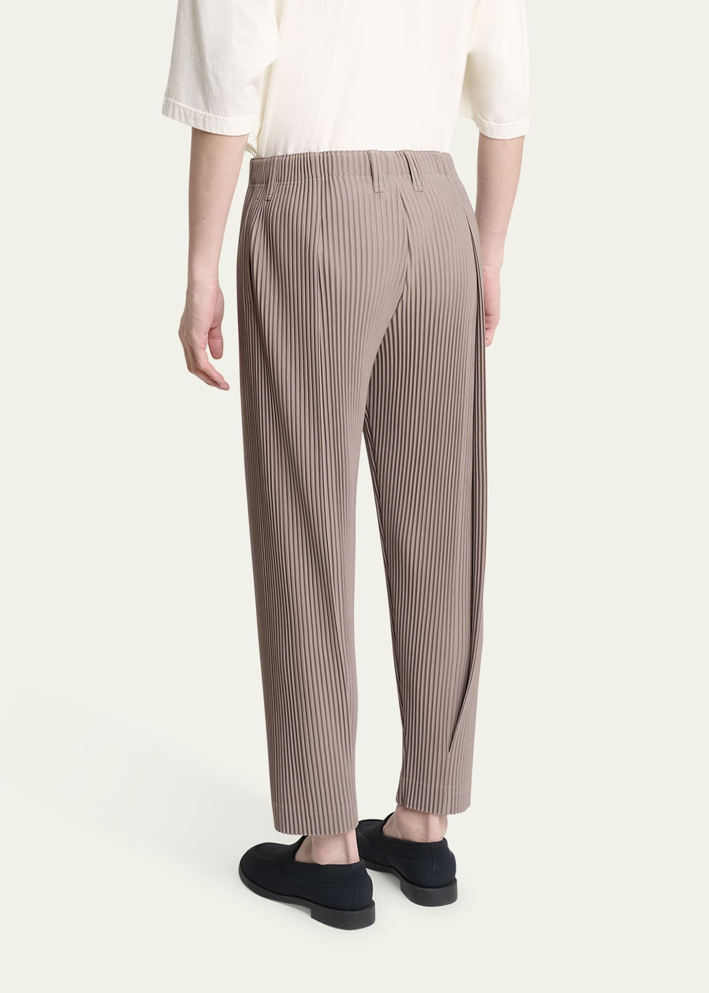 Men's Gray Tailored Single Pleat Pants - 3