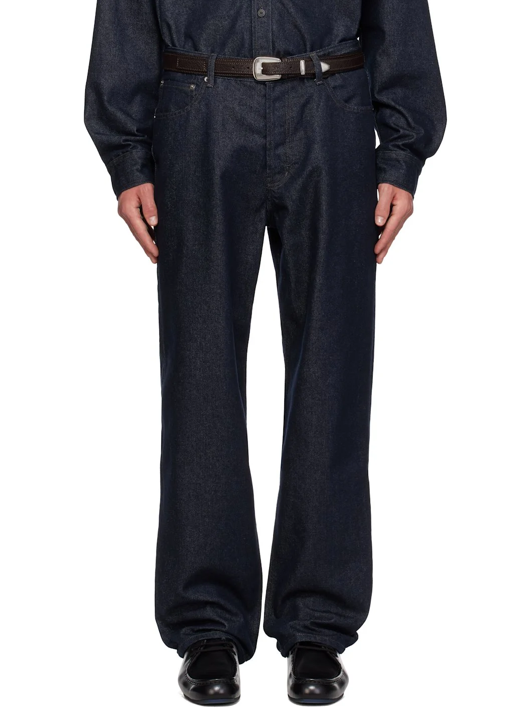 Navy 5-Pocket Jeans - 1