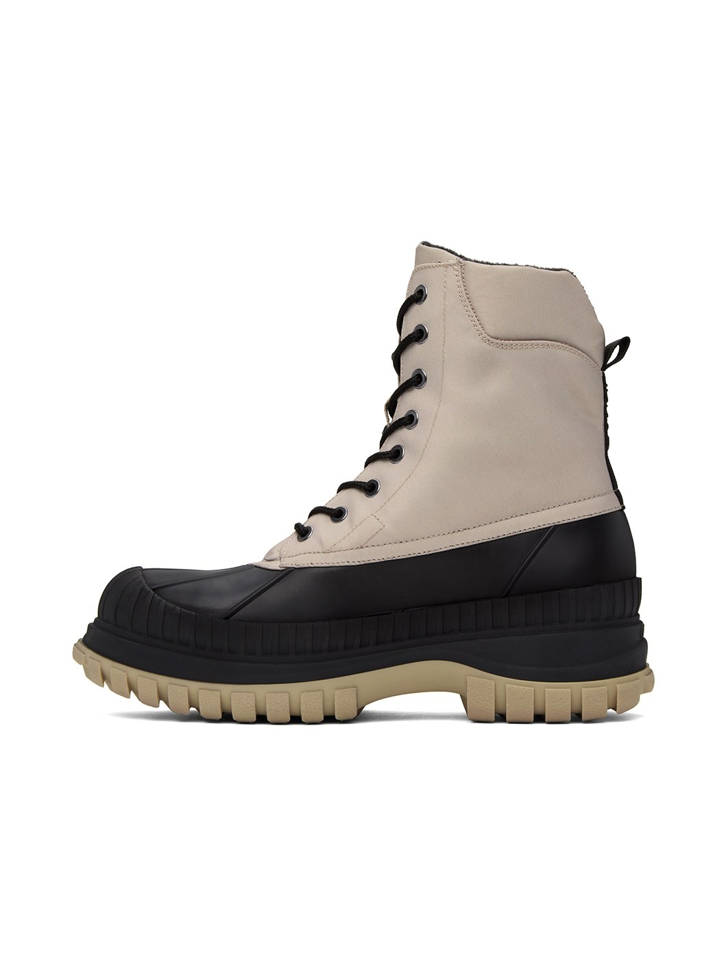 Beige & Black Outdoor Boots - 3