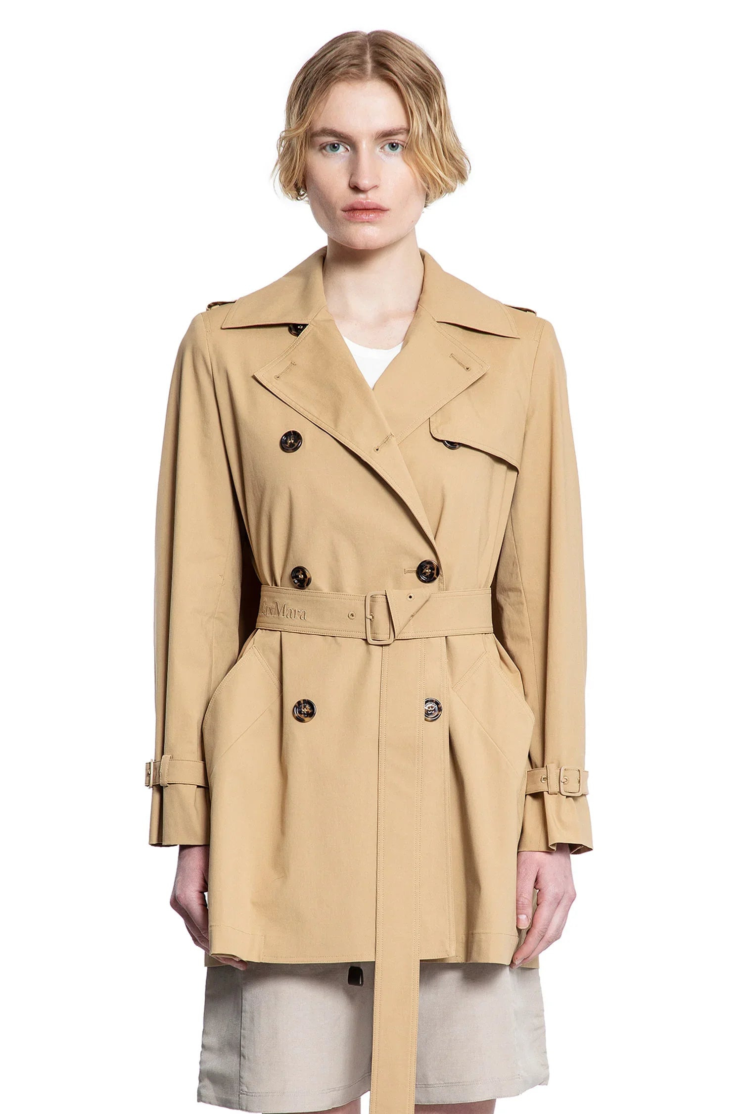 Max Mara Double-Breasted-Short-Trench-Coat | antonioli