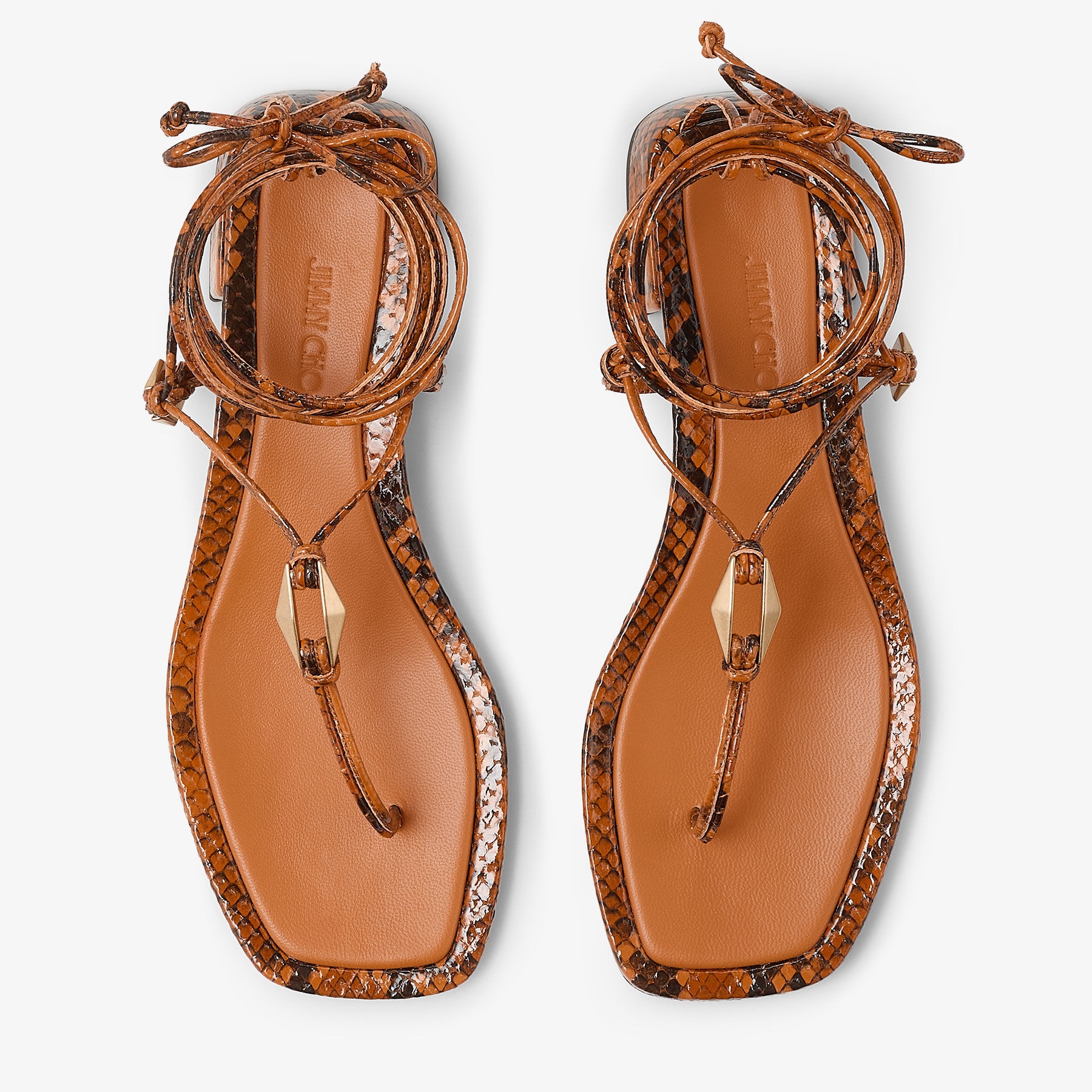 Onyxia Flat
Copper Snake Print Sandals - 4