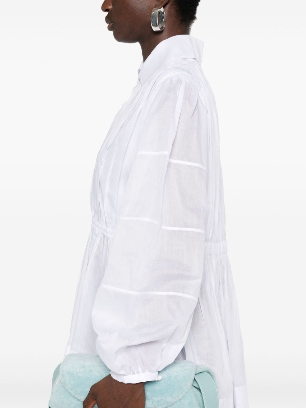 pleated poplin shirt - 5