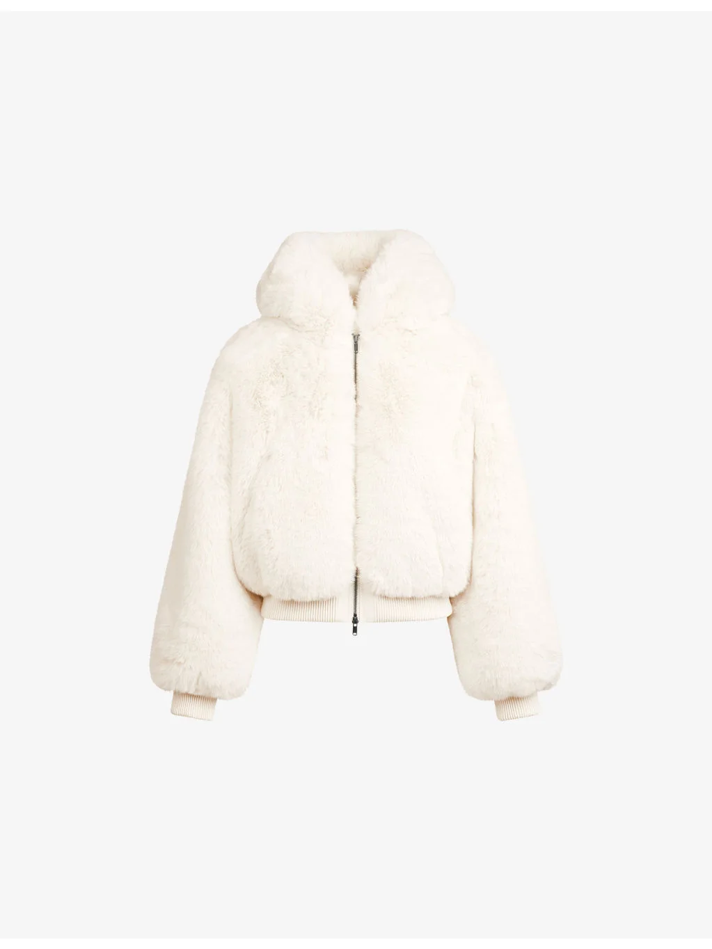 Hooded Zip-Up Faux-Fur Jacket - 1
