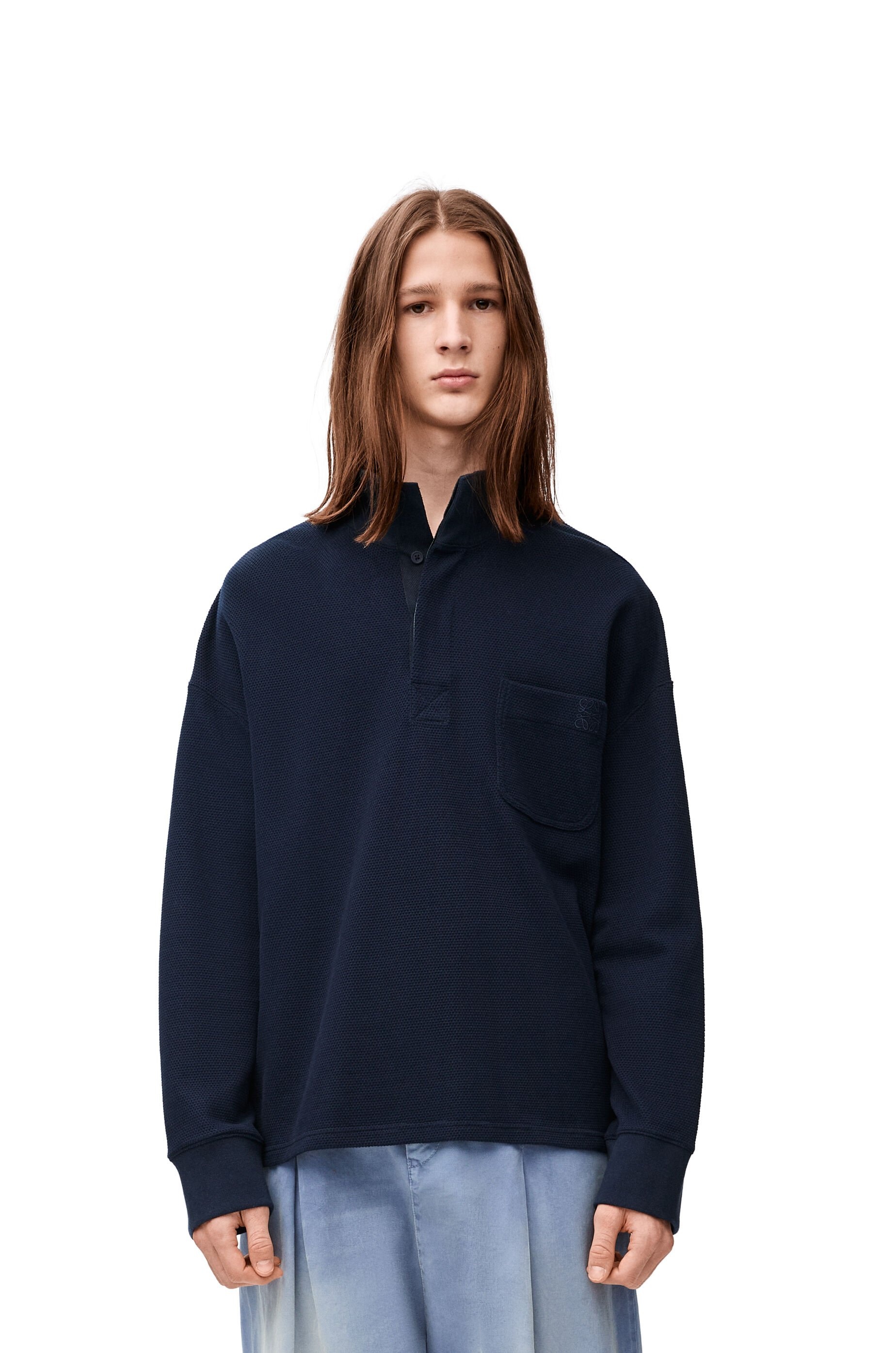 High neck polo in cotton - 3