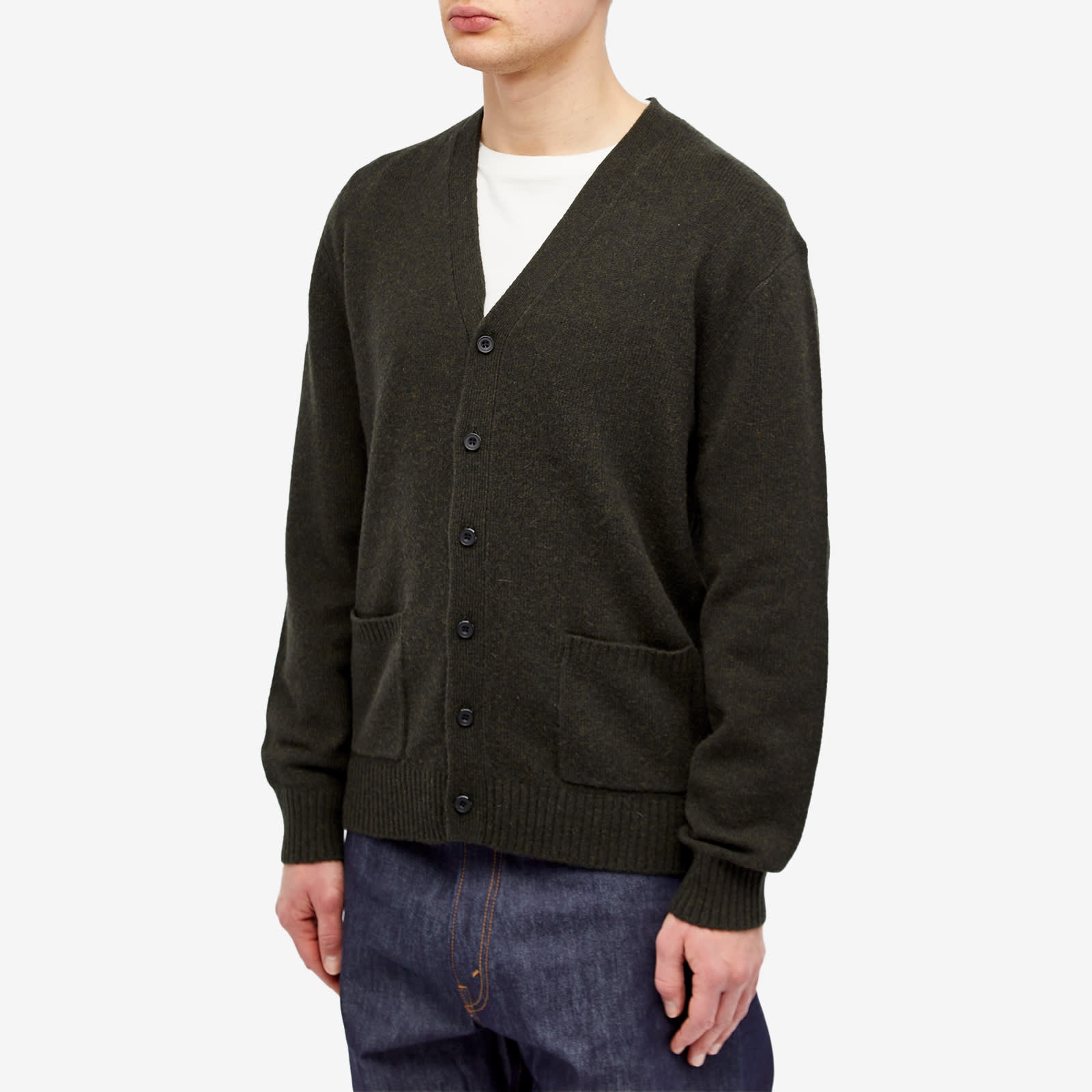 Beams Plus 7G Elbow Patch Cardigan - 2