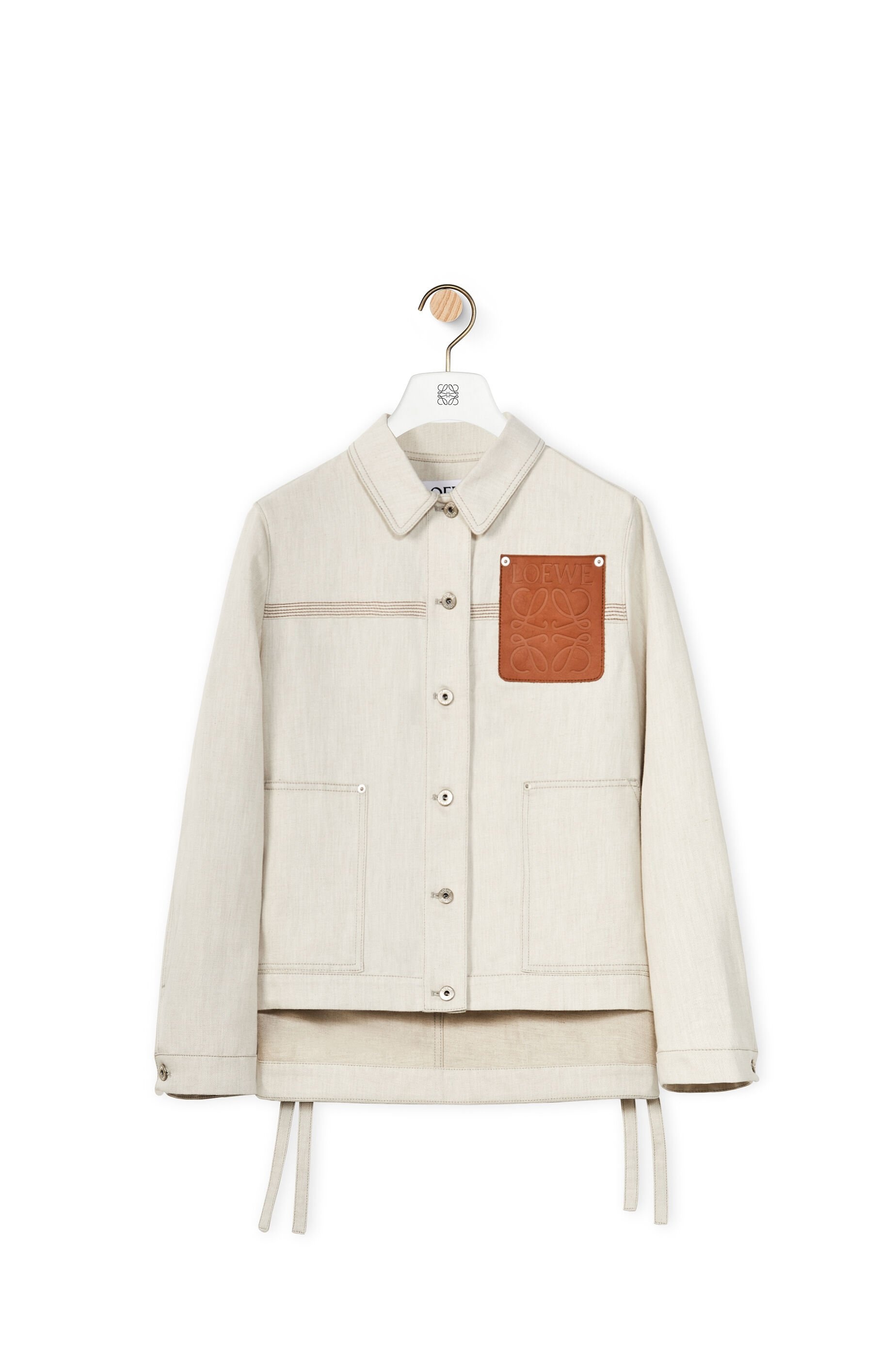 Workwear jacket in cotton and linen - 1