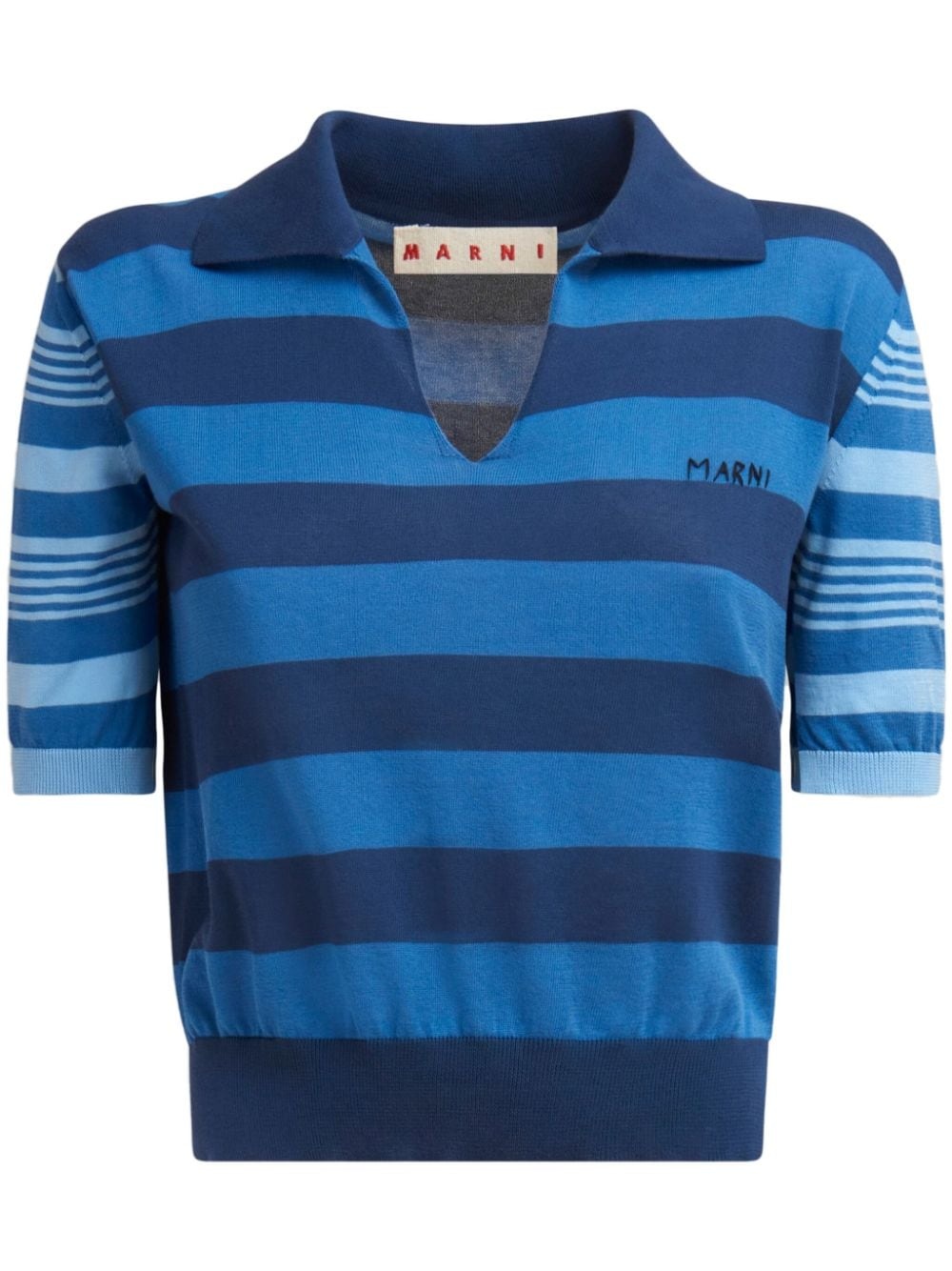 striped cotton polo shirt - 1