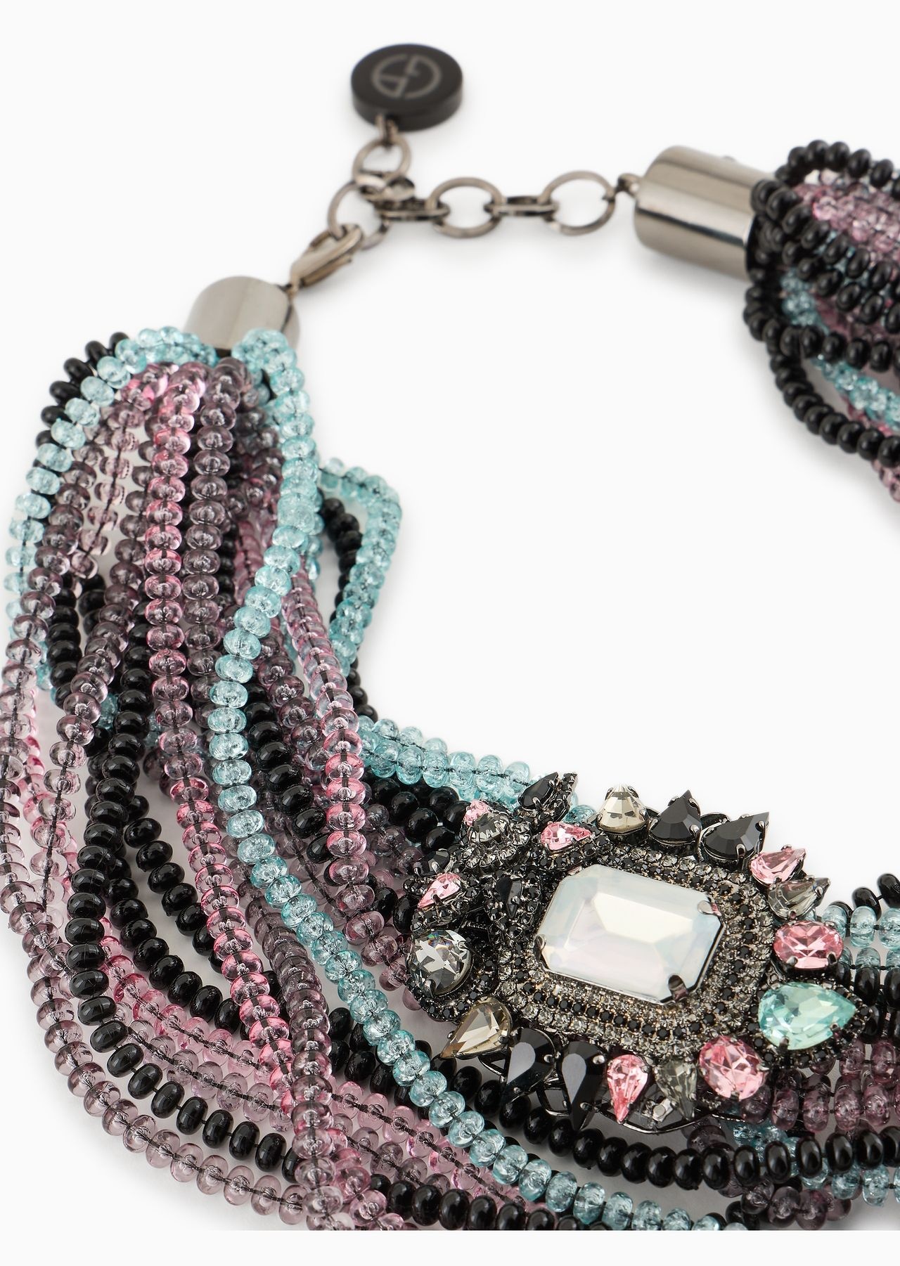 Multistrand necklace with crystals - 2