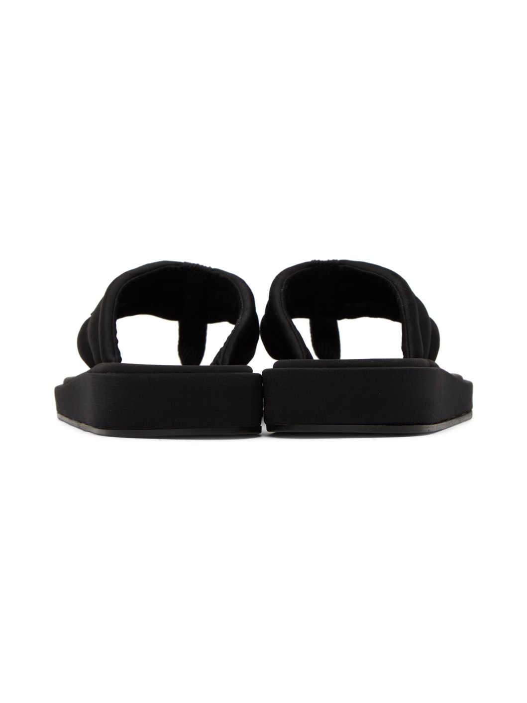 Black Quilted Flip Flops - 2