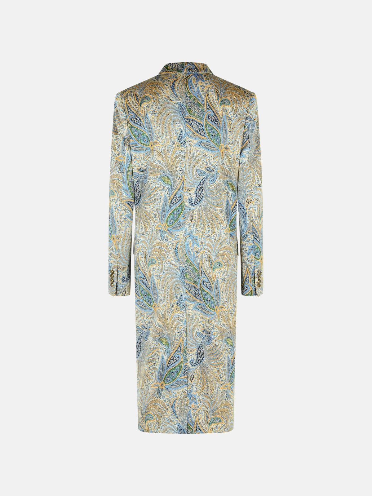 LIGHT BLUE POLYESTER BLEND COAT - 3