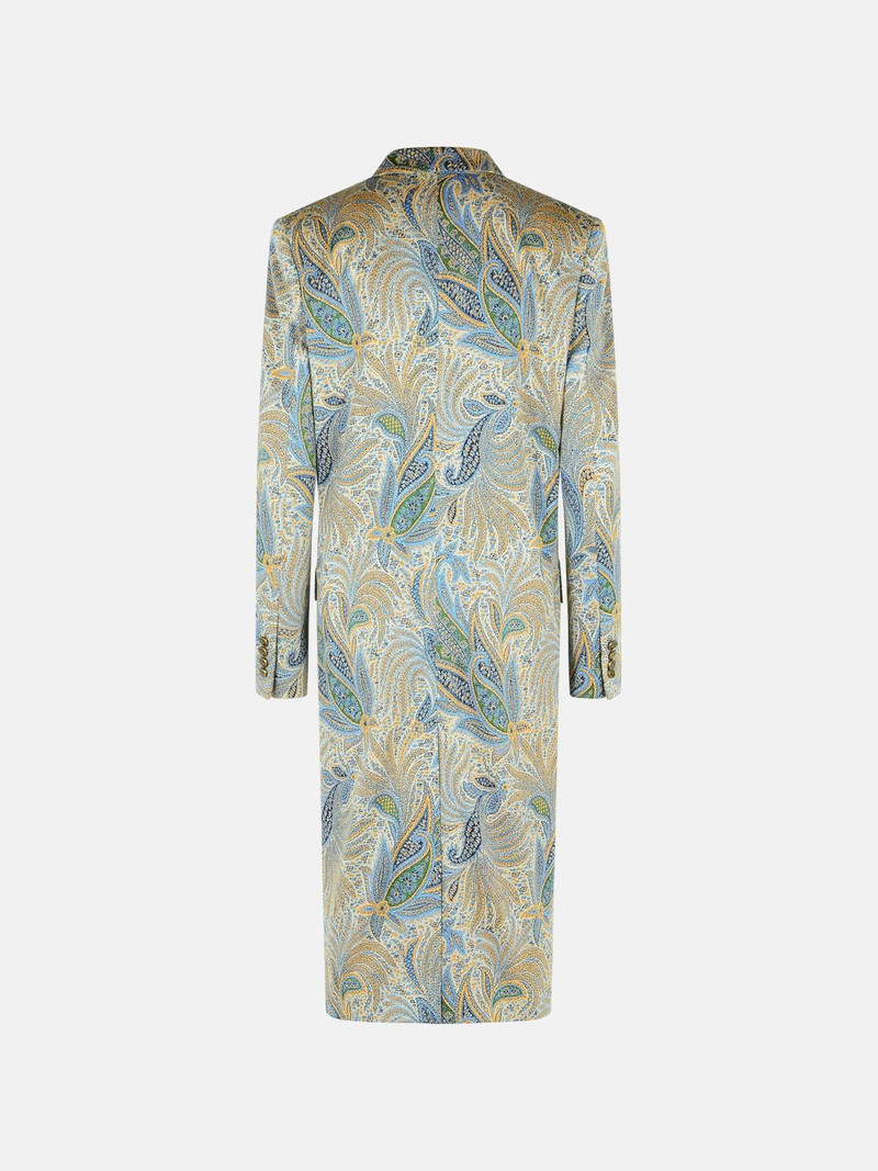 Etro LIGHT BLUE POLYESTER BLEND COAT outlook