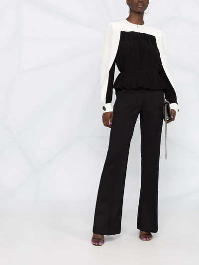 Givenchy two-tone pleated silk blouse outlook