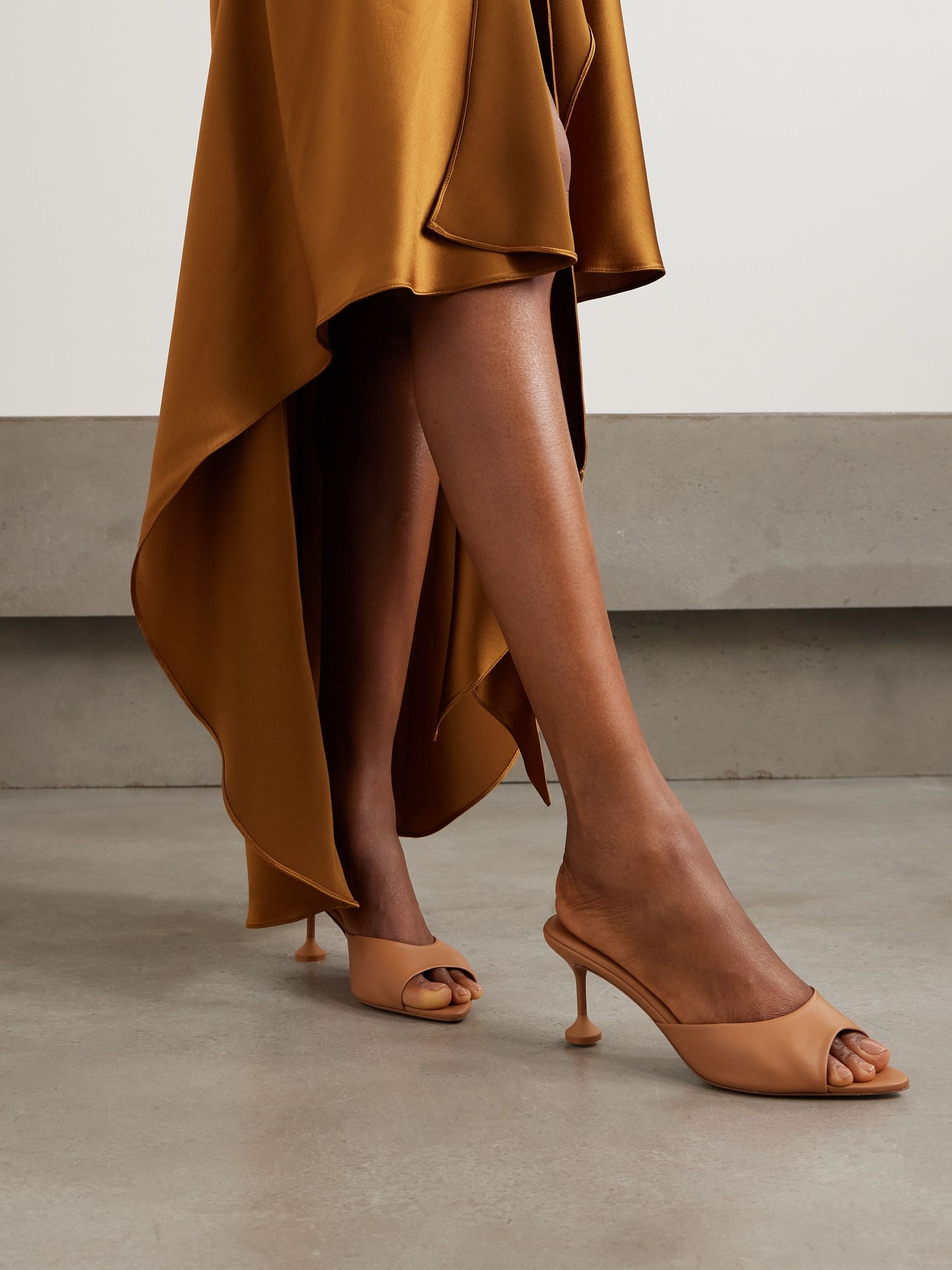 Bisous 65 leather mules Camel - 2