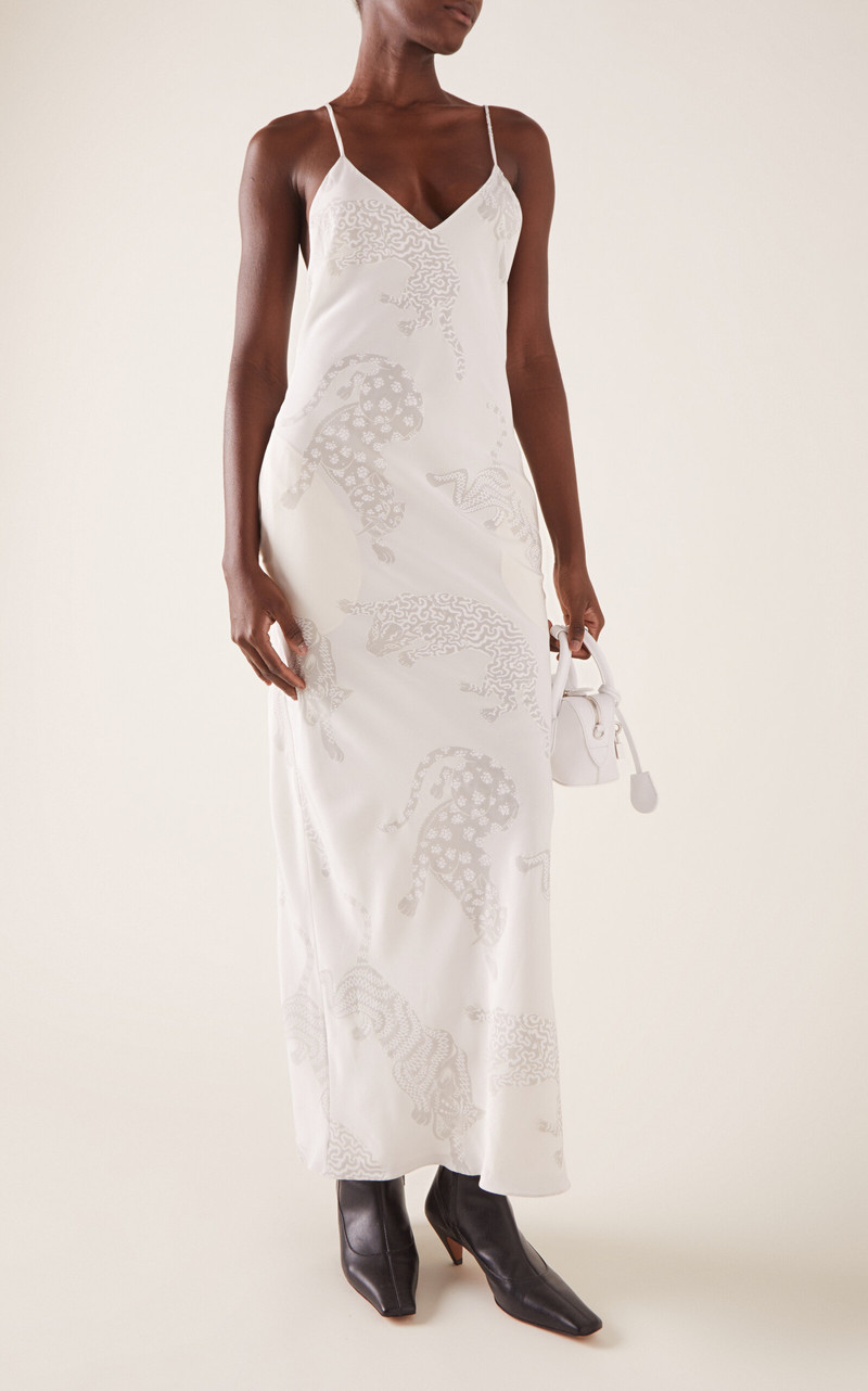 Stella McCartney Wild Cat Silk Gown neutral outlook