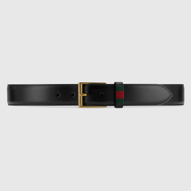 Gucci Web Leather Belt 1