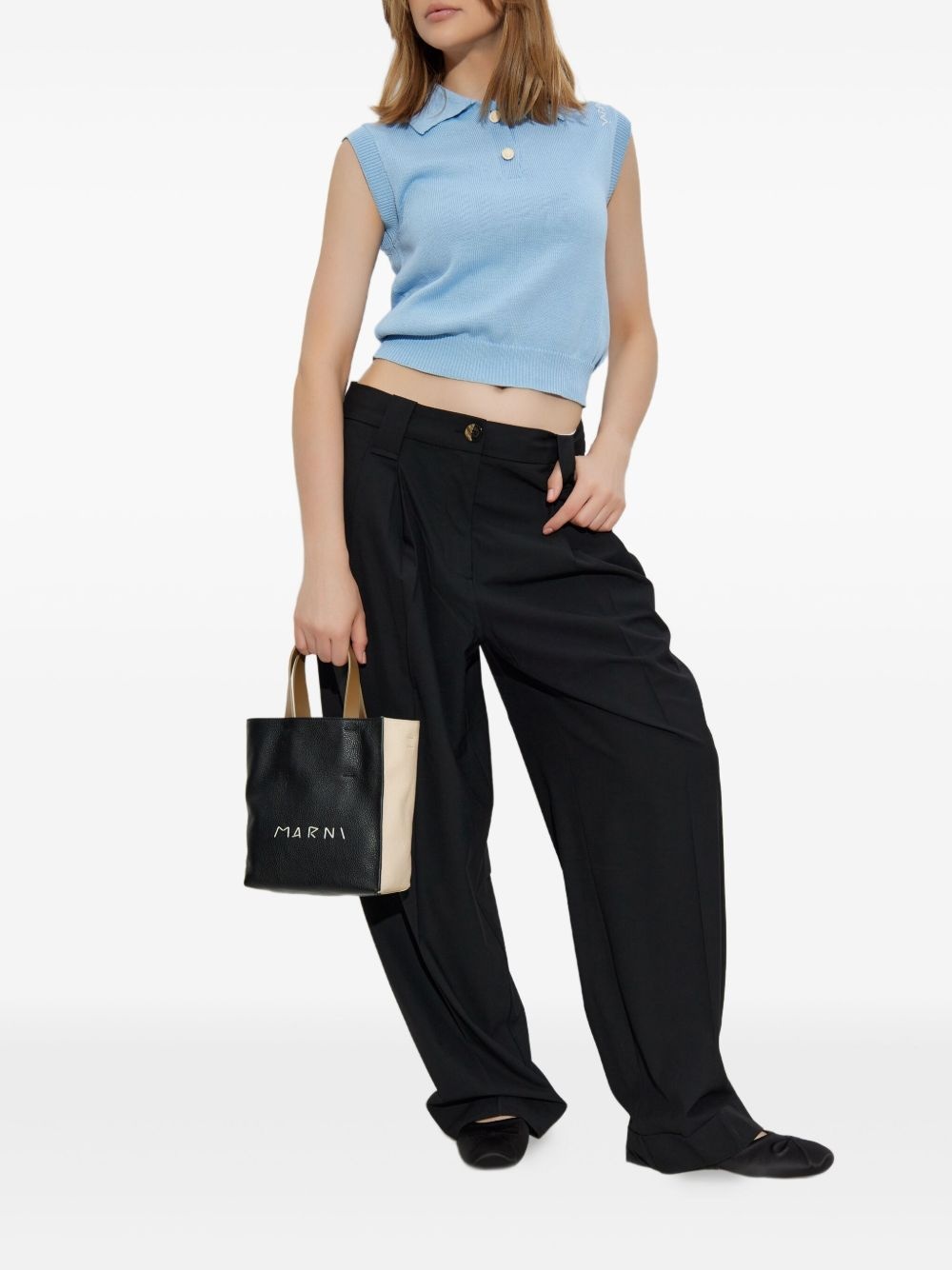 cotton polo top - 2