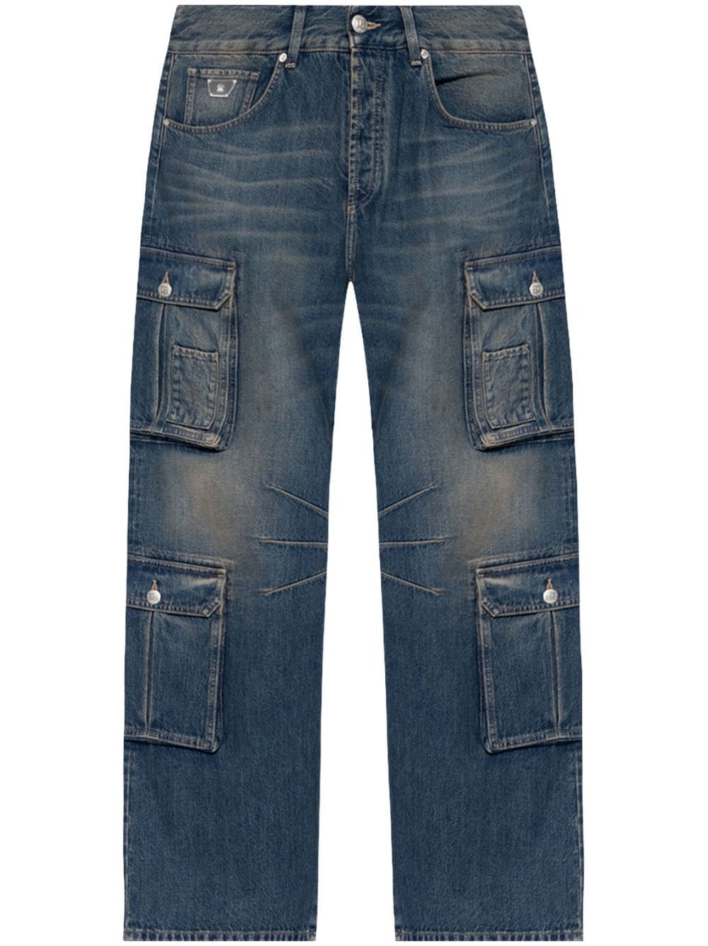 wide-leg cargo jeans - 1