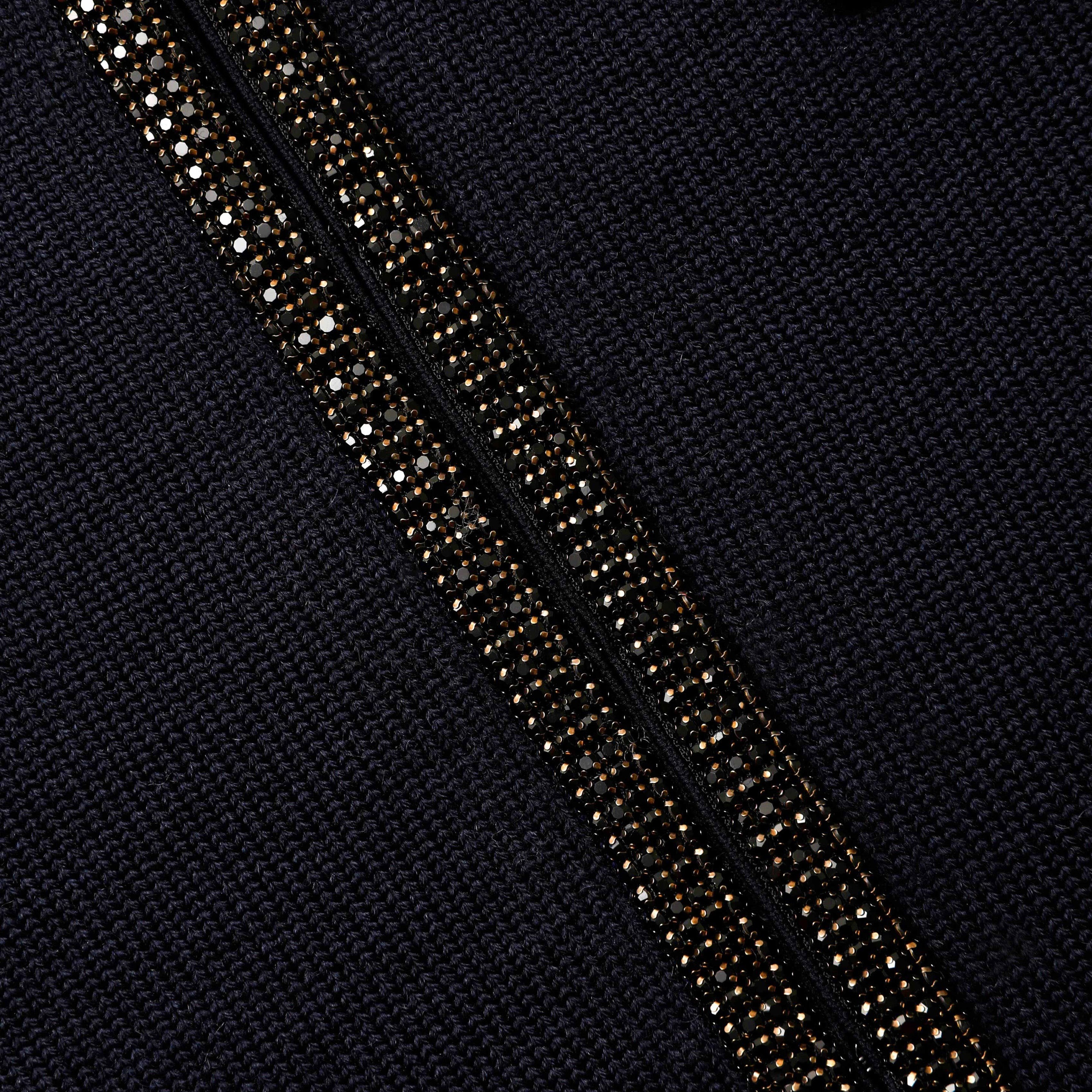 Navy Embellished Knit Top - 5