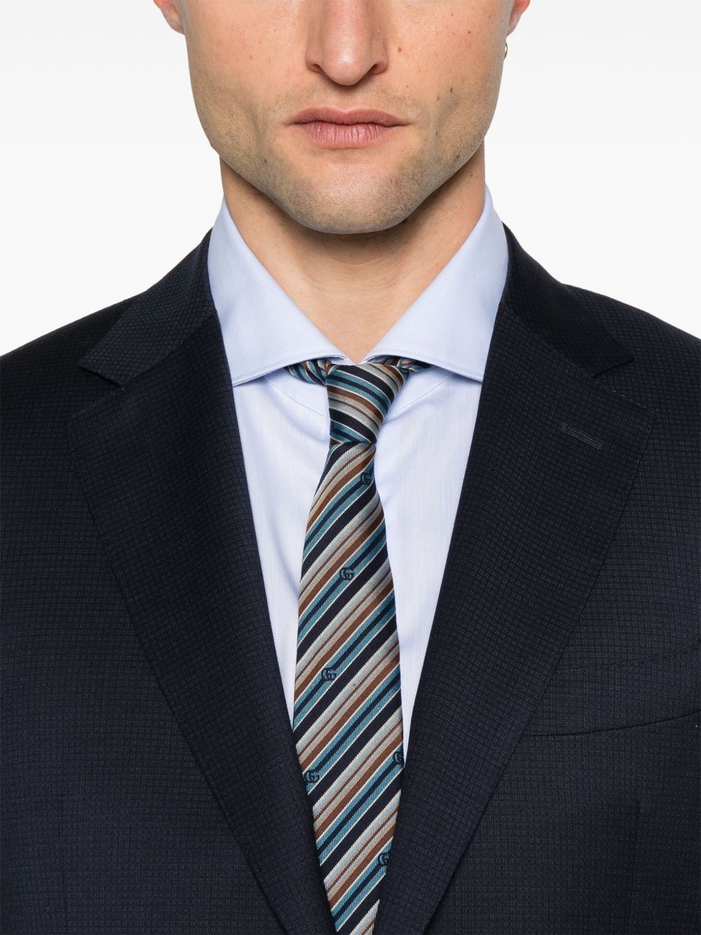 patterned-jacquard suit - 4