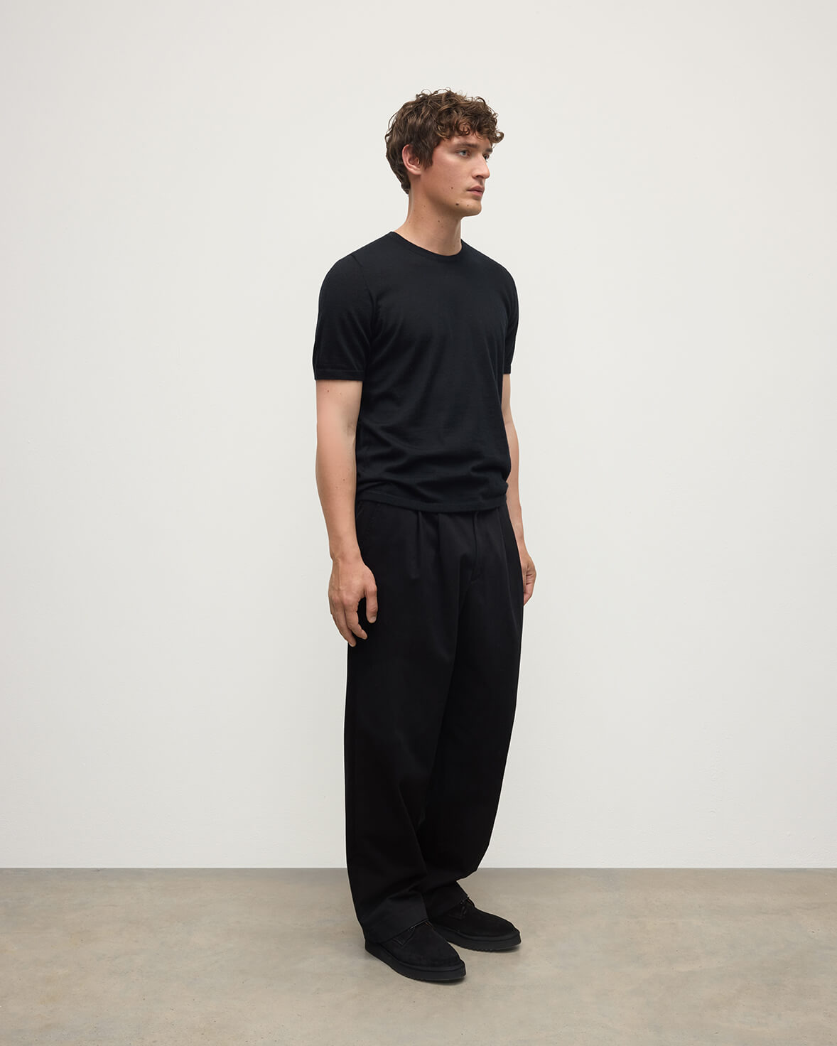 Superfine Cashmere Black T-Shirt - 3