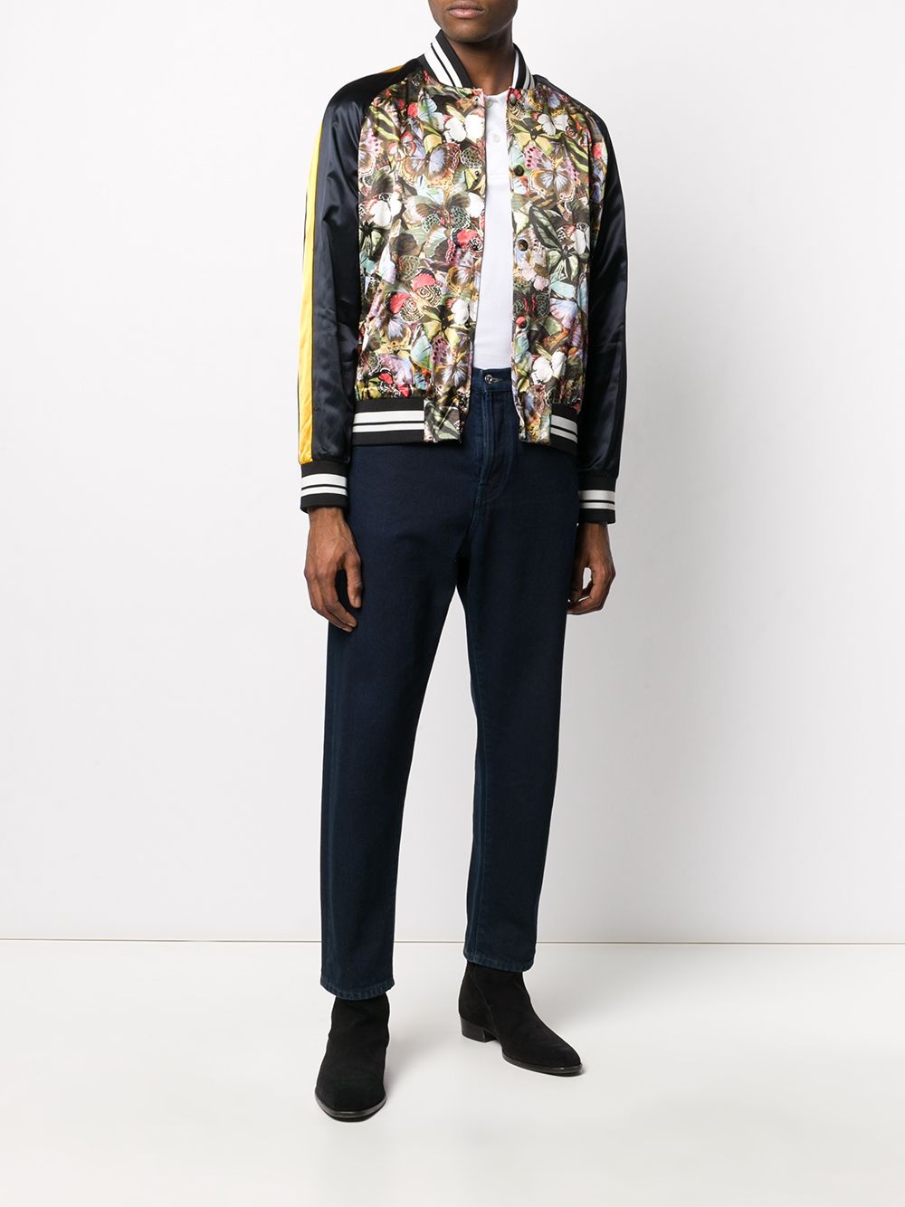 butterfly-print bomber jacket - 2