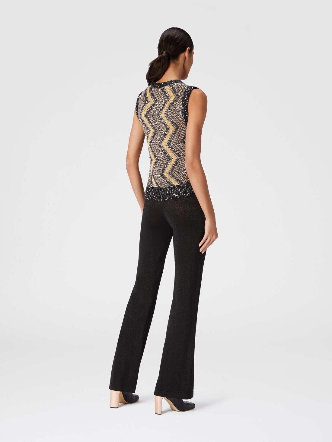 Vest with macro zig zag and sequins - 3