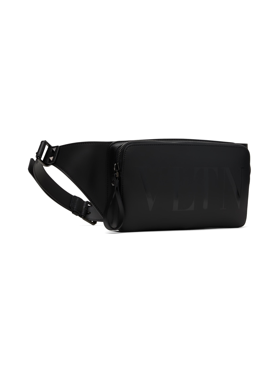 Black VLTN Leather Belt Bag - 2