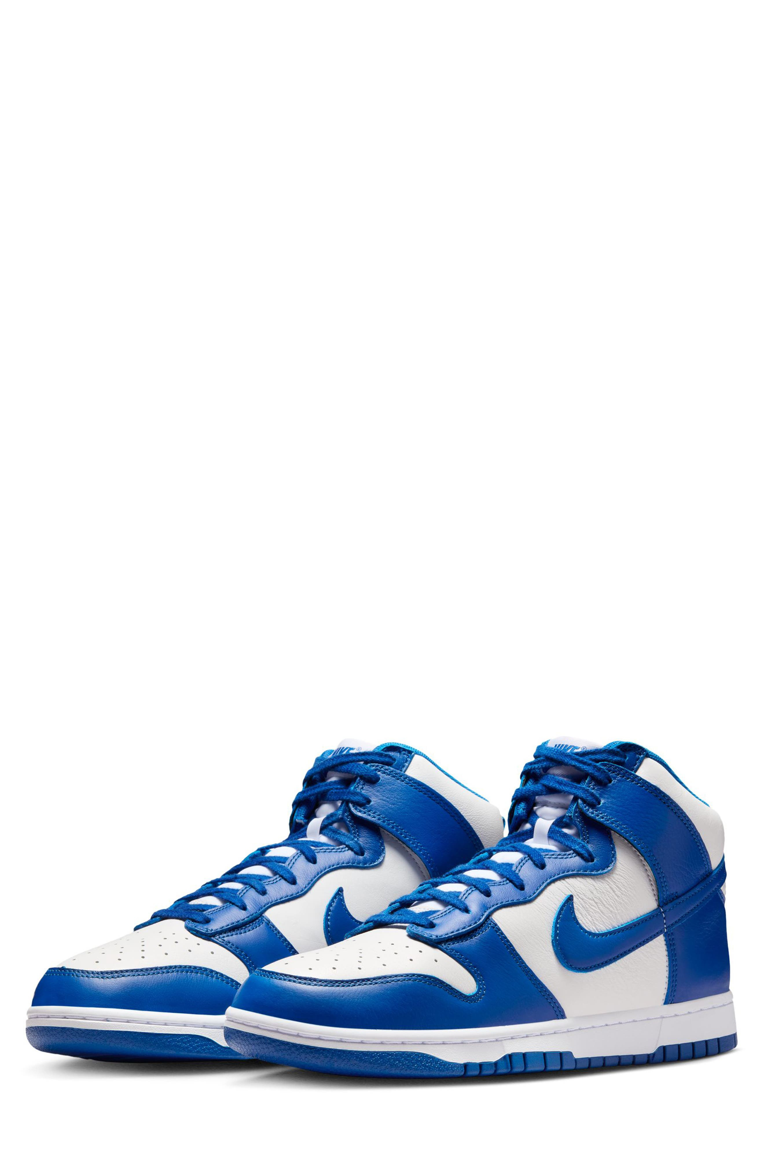 Nike Dunk Hi Retro SE Basketball Sneaker in White/Team Royal at Nordstrom - 1