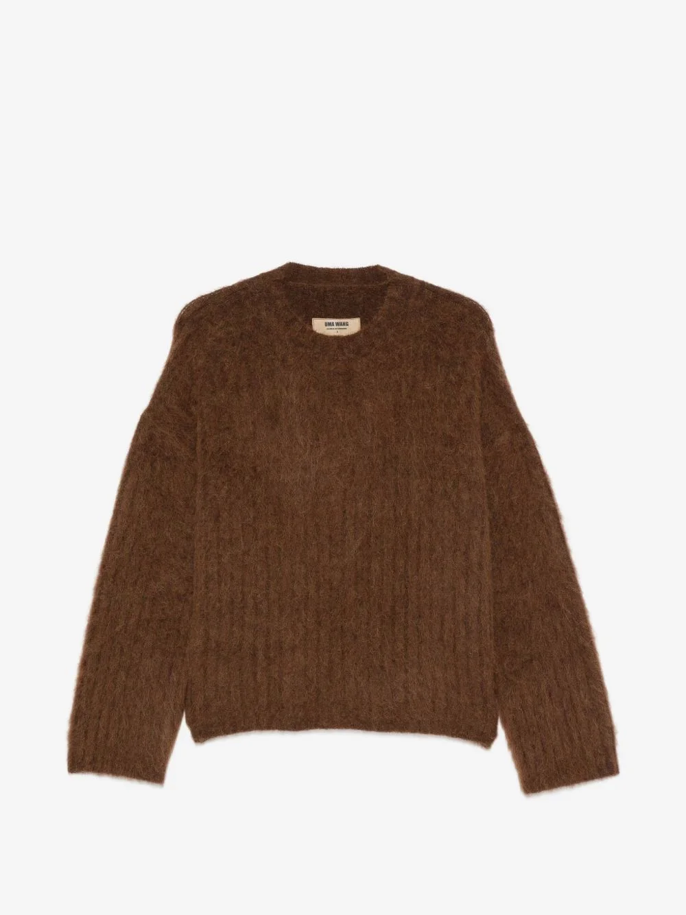 brushed crew neck sweater - 1