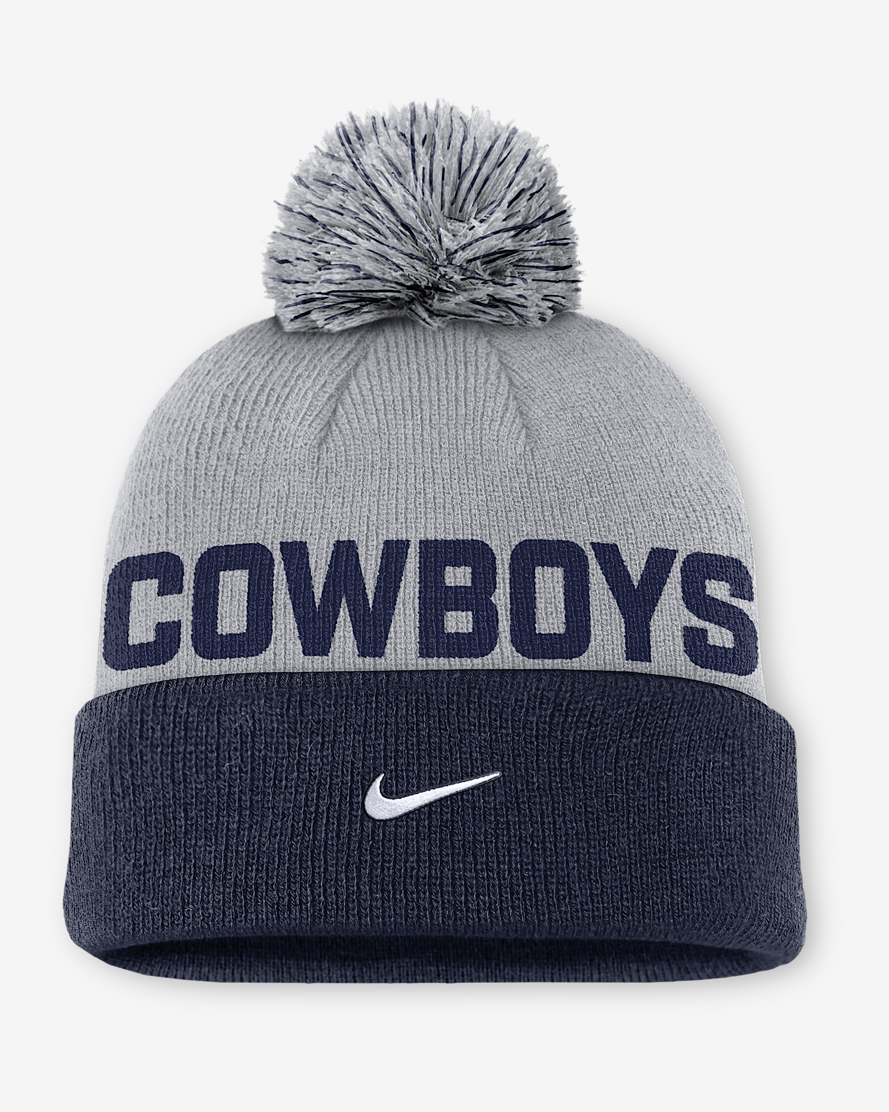 Dallas Cowboys Peak Men's Nike NFL Cuffed Pom Beanie - 2