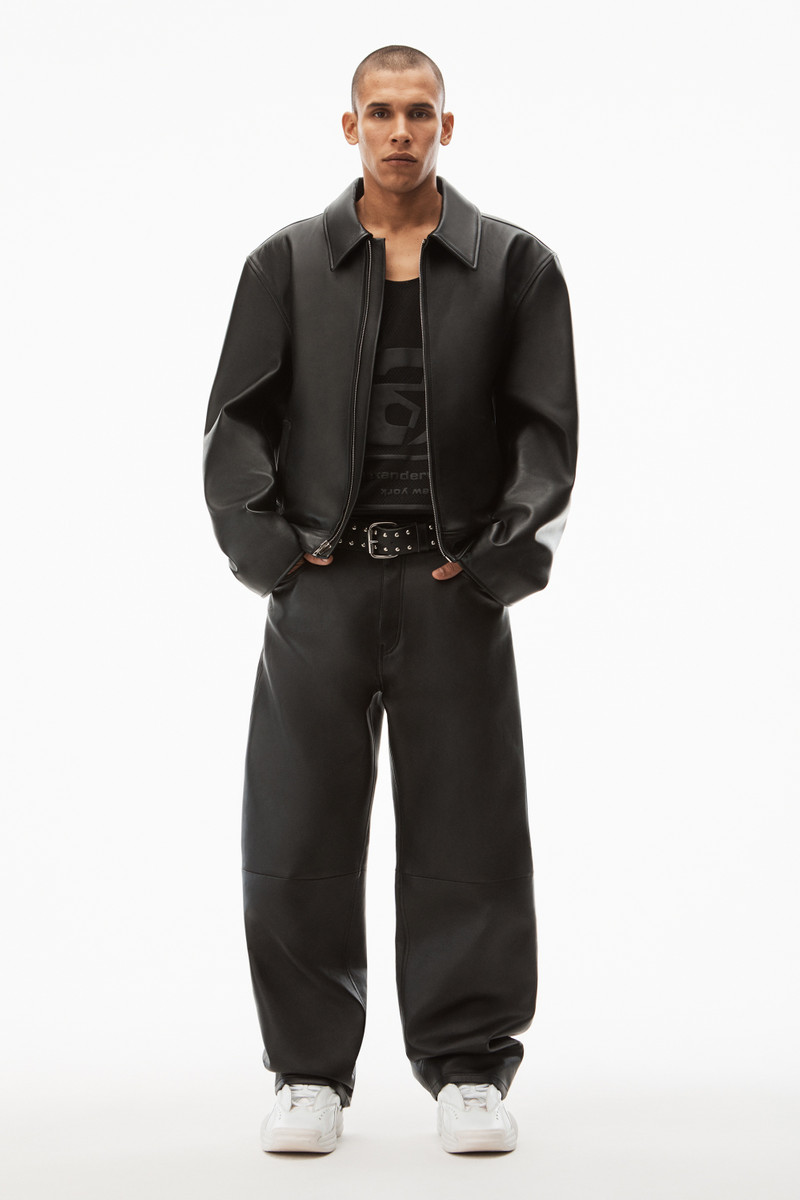Alexander Wang BAGGY JEAN IN PLONGE LEATHER outlook