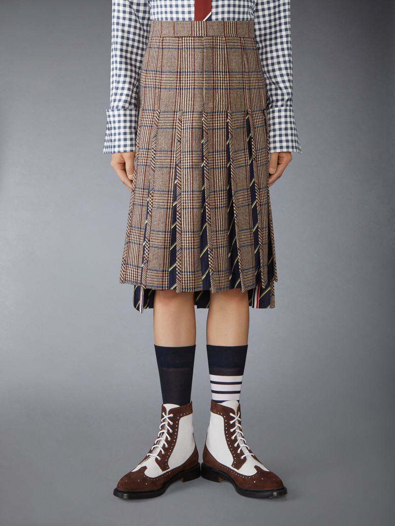 Thom Browne HUNTING TWEED LOW RISE PLEATED SKIRT outlook