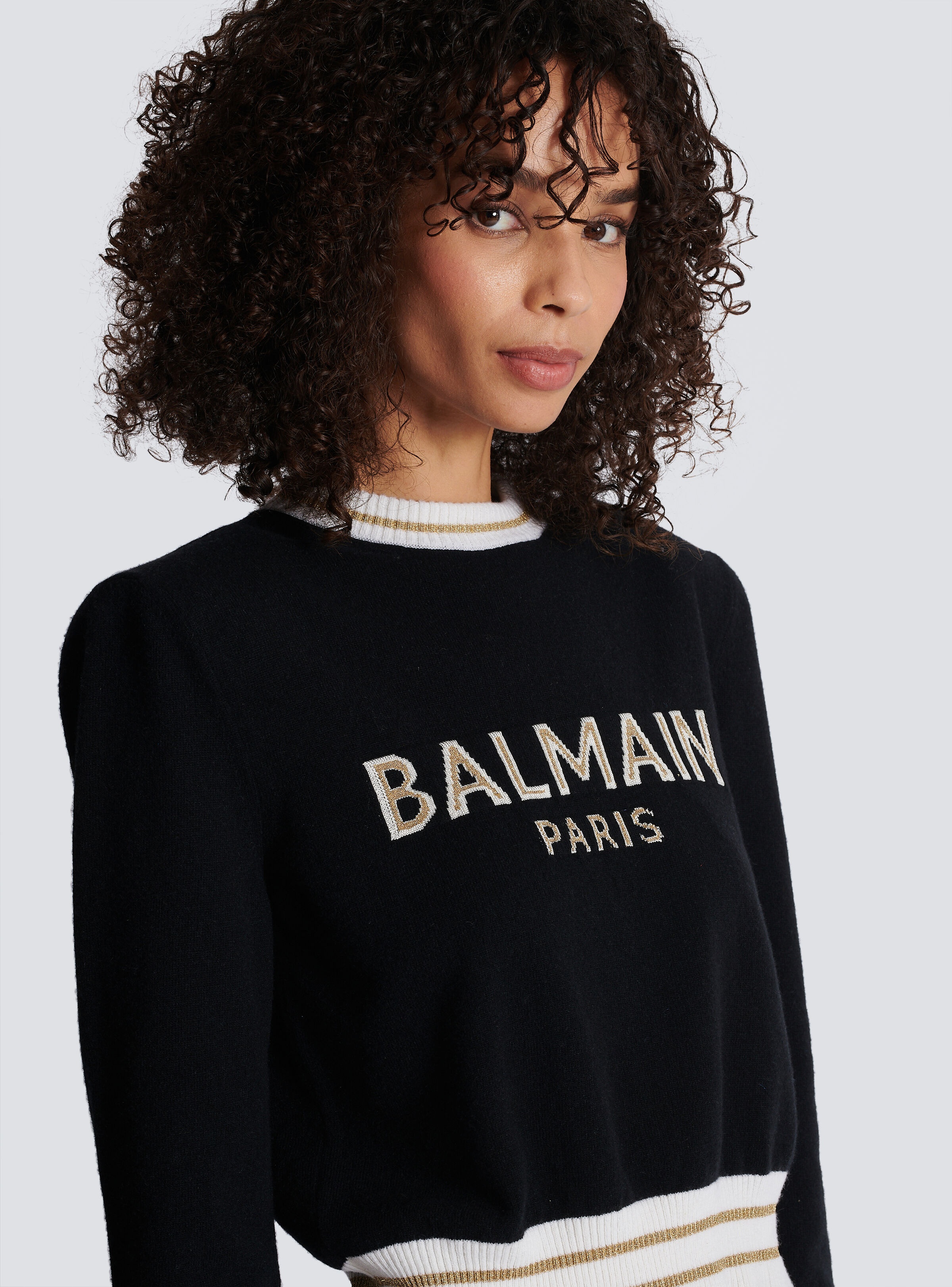 Cropped wool jumper with Balmain logo - 6