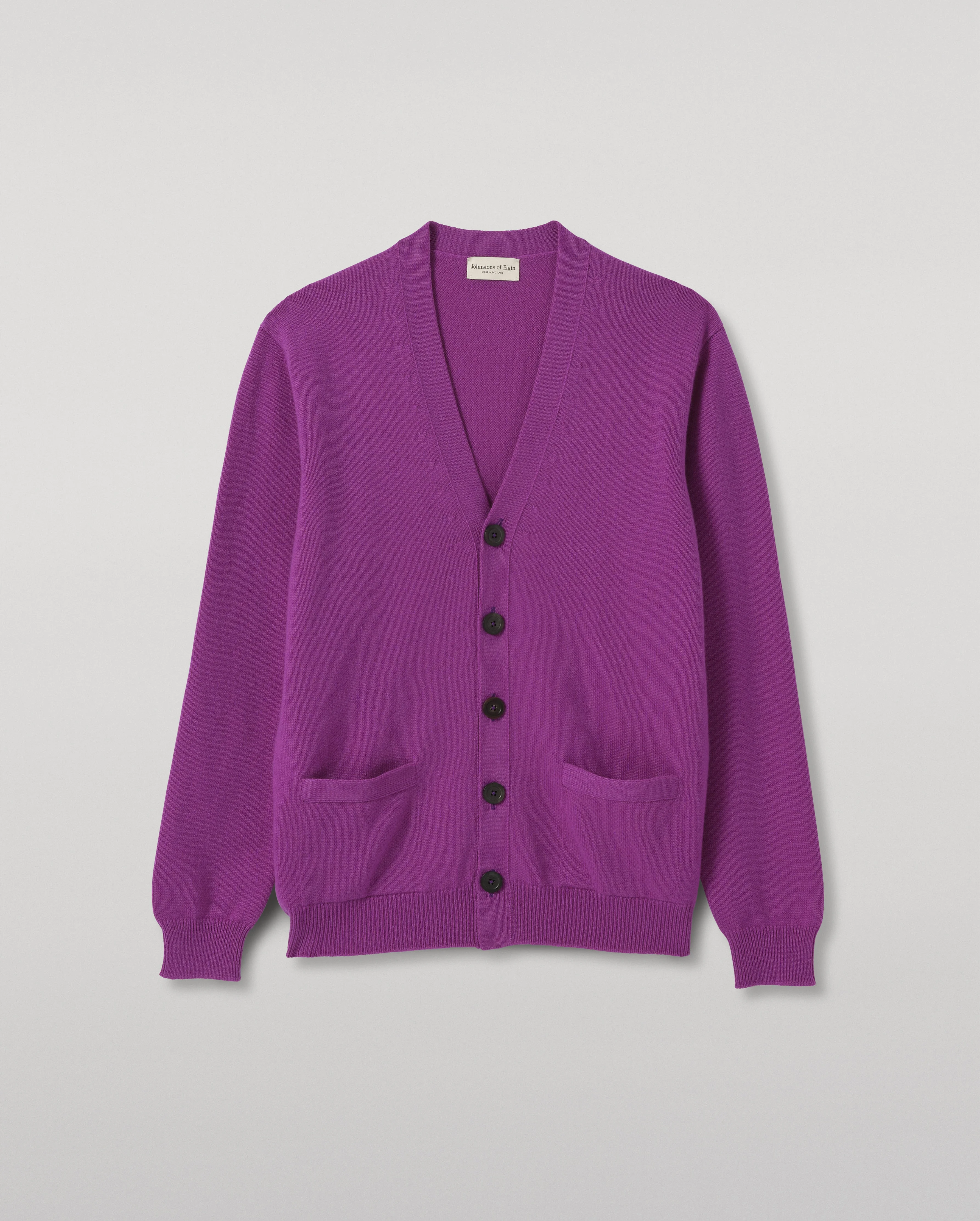 Redpath Purple Cashmere Cardigan - 1