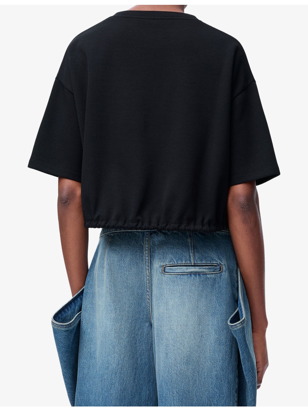Round-Neck Cropped Cotton-Blend T-Shirt - 4